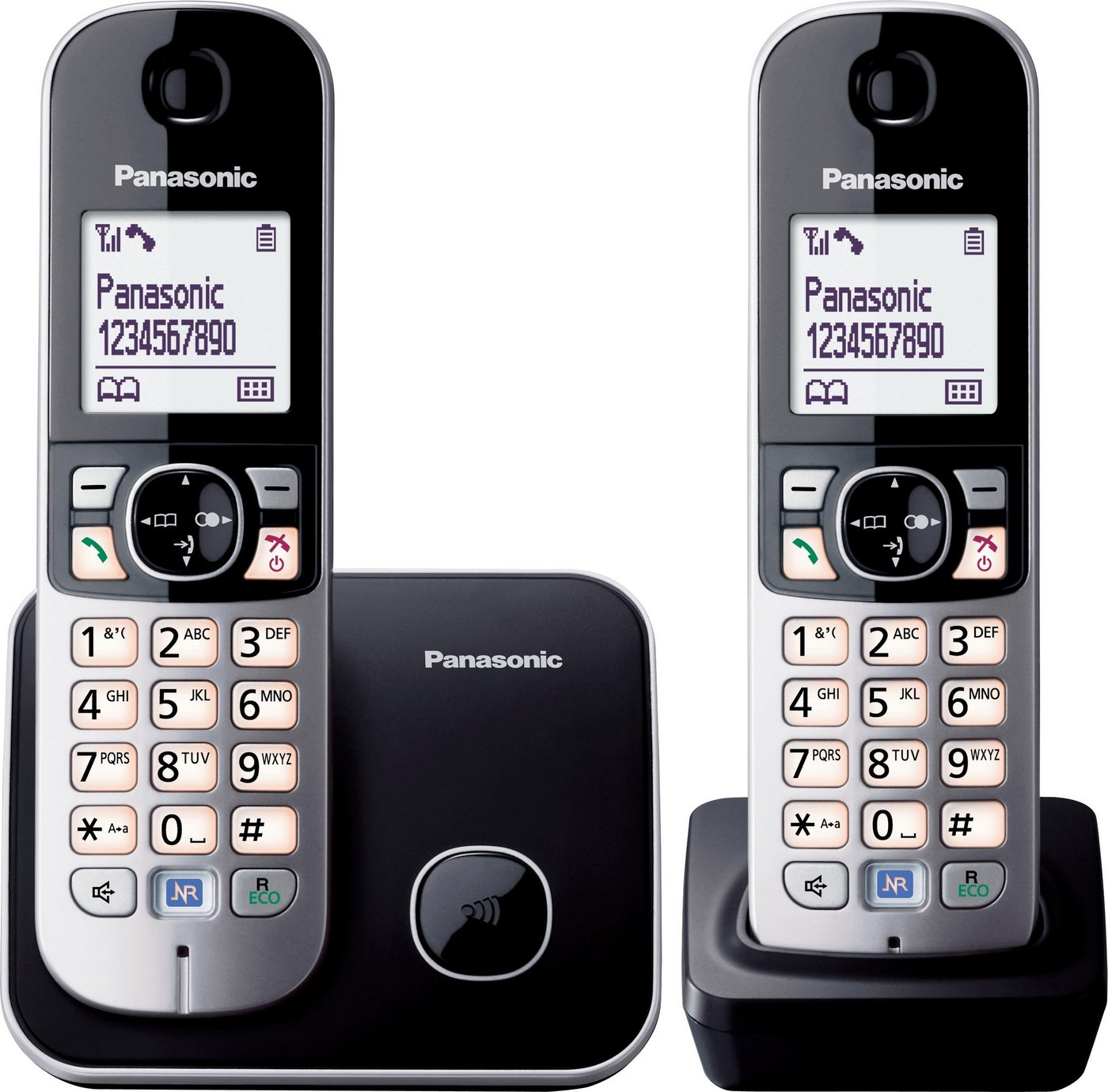 PANASONIC Schnurloses Telefon KX-TG 6812 GB (Schwarz) 