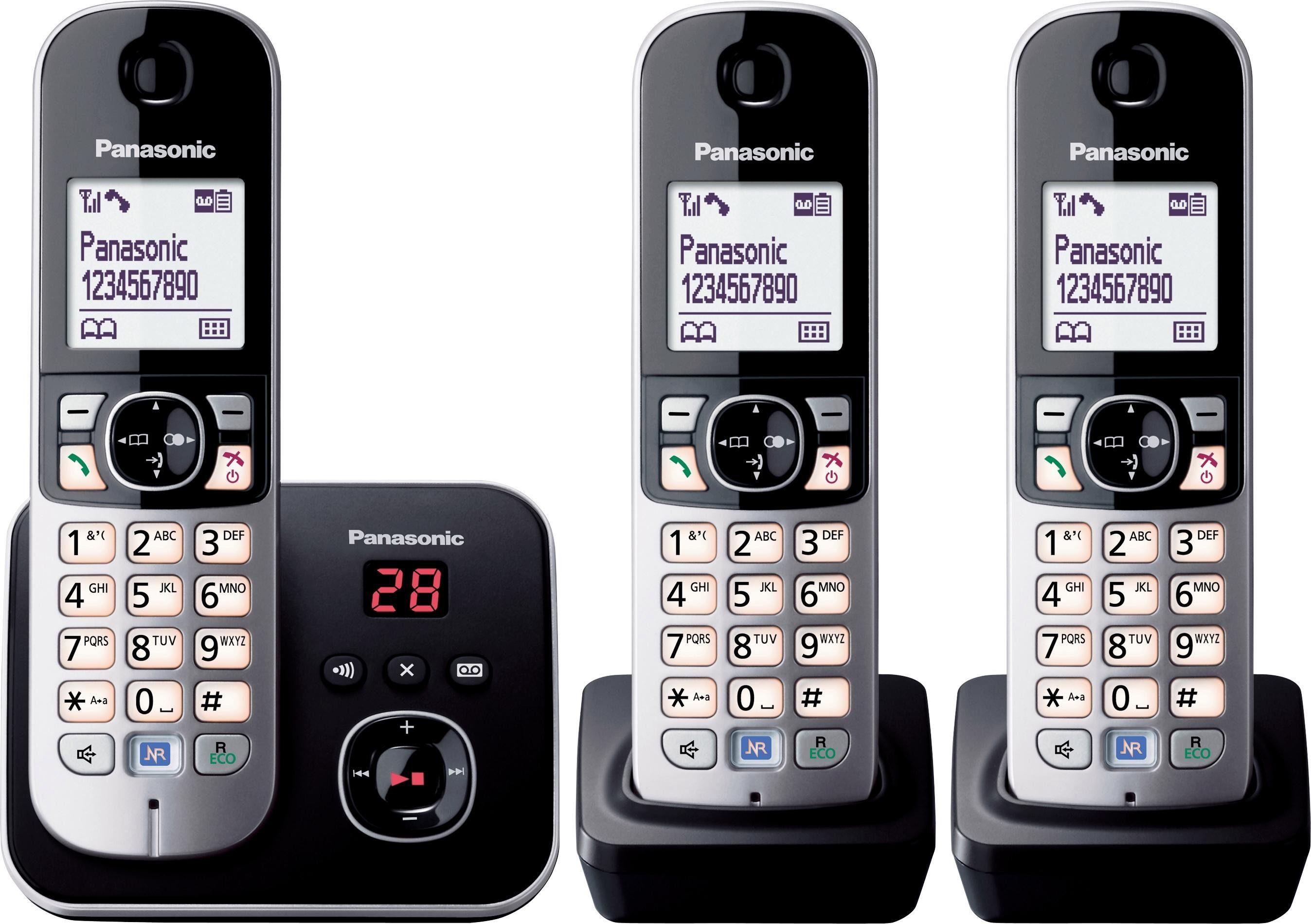 Panasonic »TG6823G Trio« Schnurloses DECTTelefon (Mobilteile 3, mit Anrufbeantworter