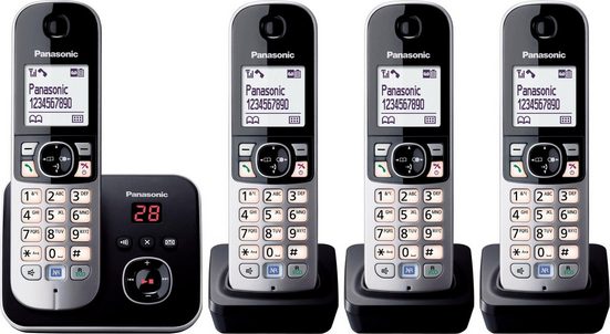 Panasonic »KX-TG6824GB« Schnurloses DECT-Telefon (Mobilteile: 4, Nachtmodis, Freisprechen, Anrufbeantworter)