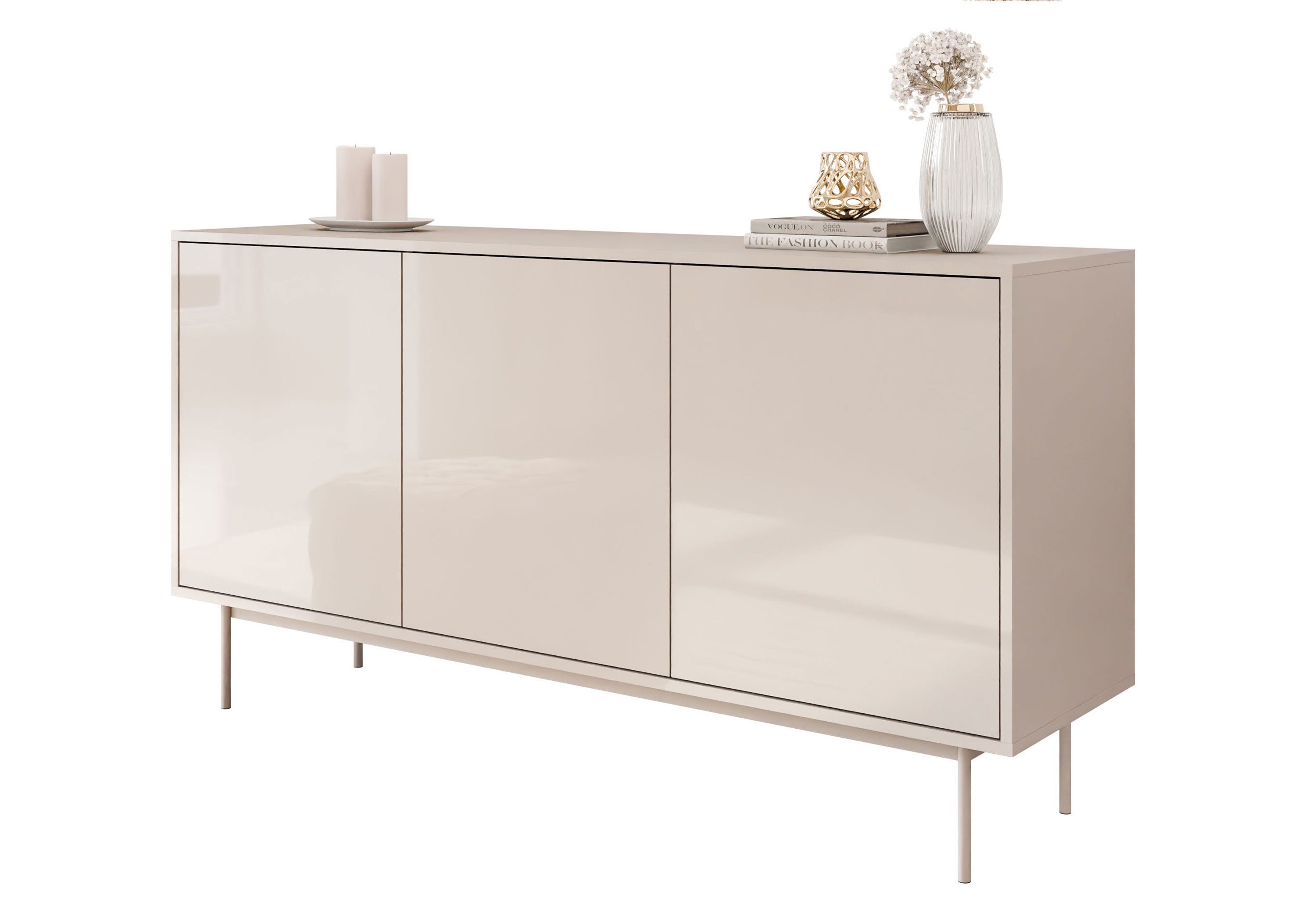 Lookway Kommode SANAYI in Kaschmir auf Gestell, 154x40x80 cm