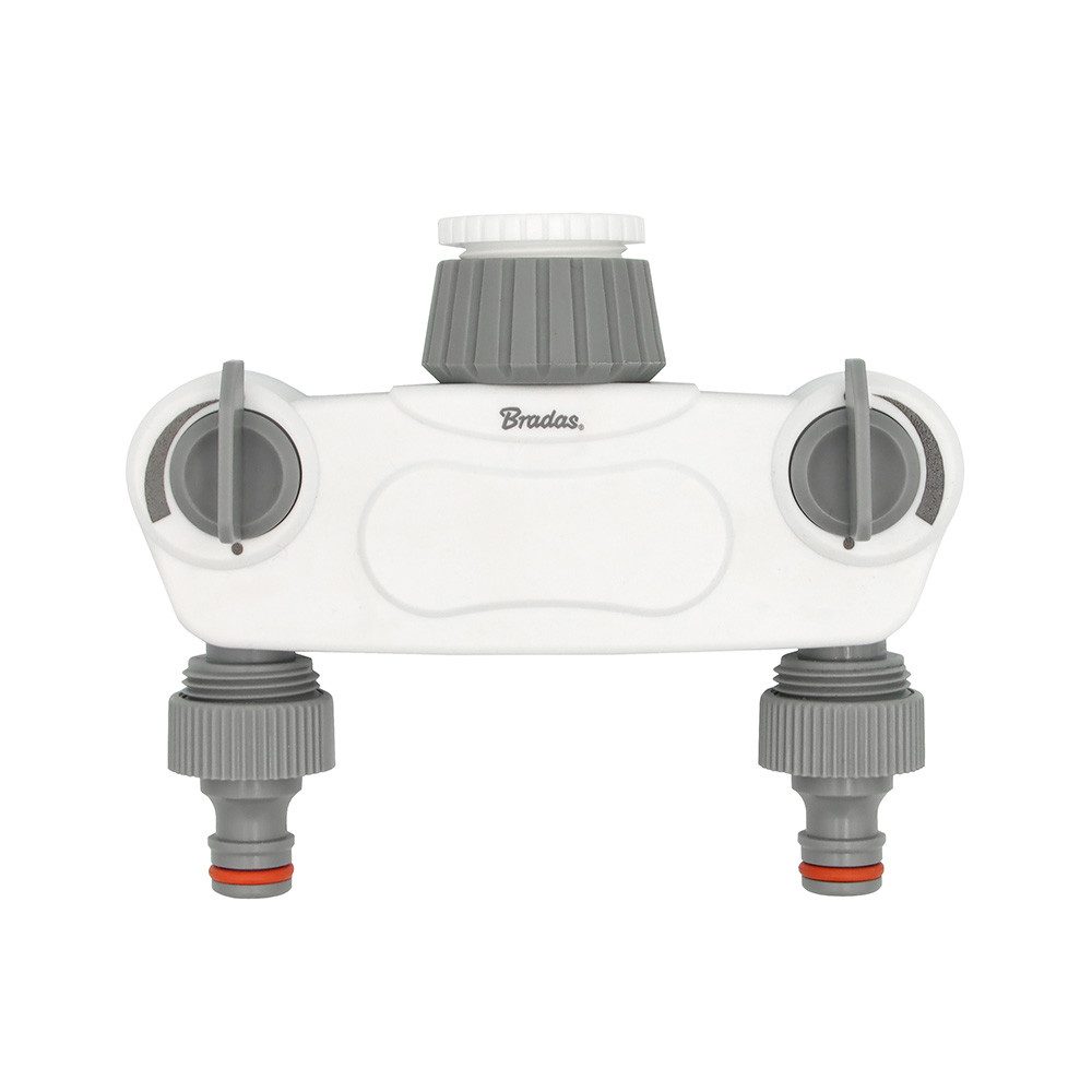 Schlauchadapter 2-Wege-Verteiler mit 1 oder 3/4 Wasserhahnventil