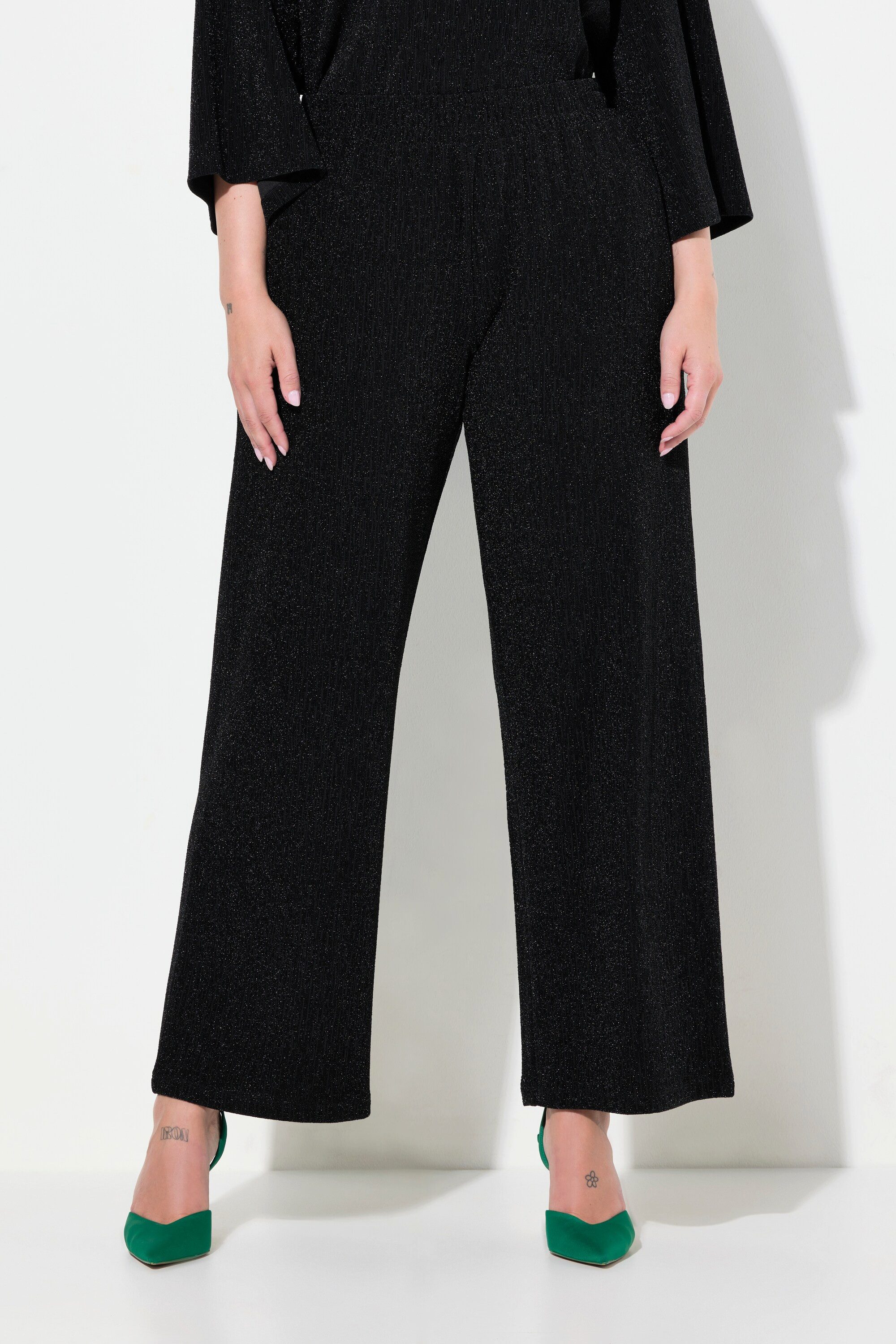 MIAMODA Funktionshose Hose weites Bein Glitzereffekt günstig online kaufen