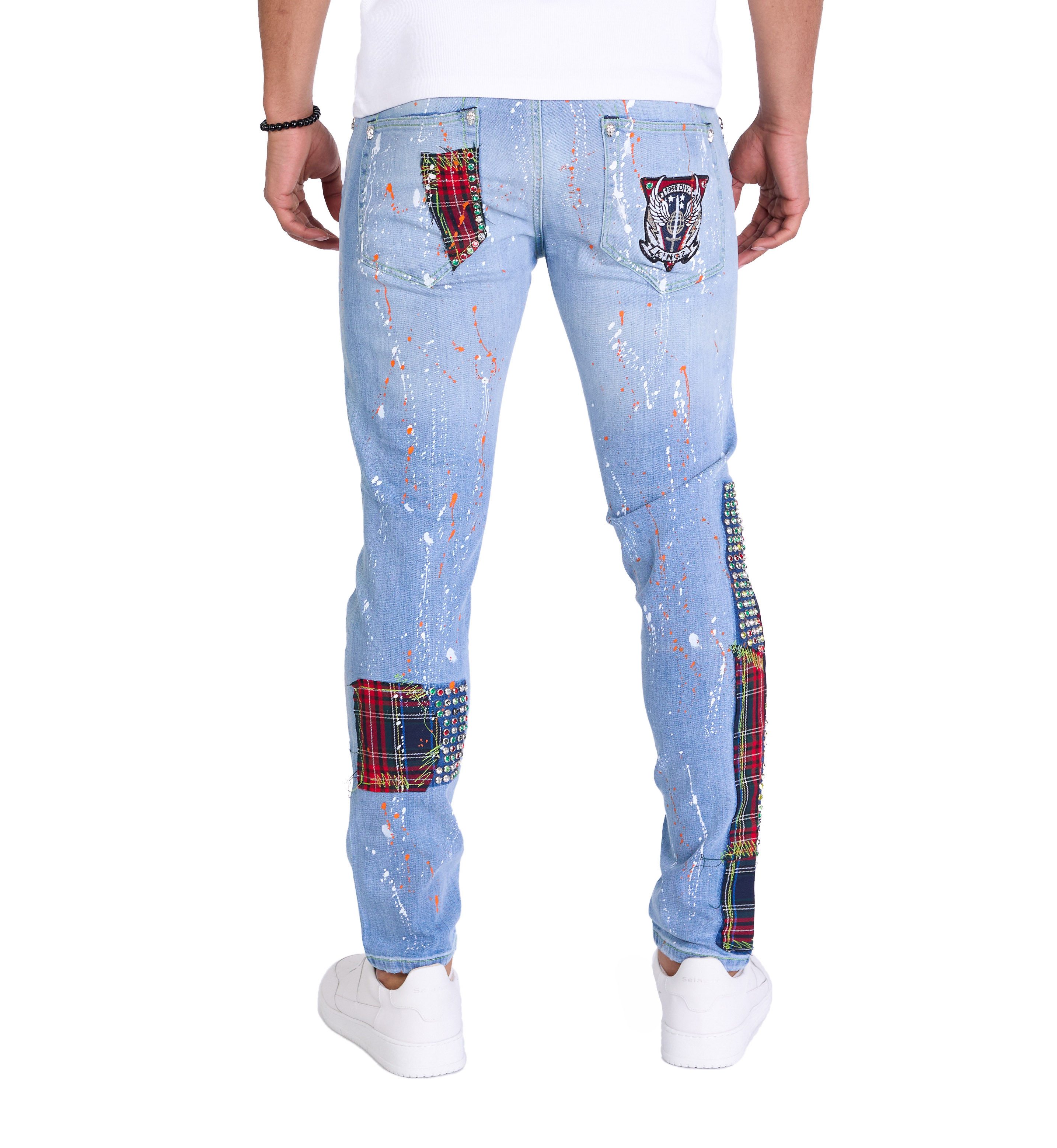 KINGZ Slim-fit-Jeans Exclusive Herren Designer Slim Fit Jeans