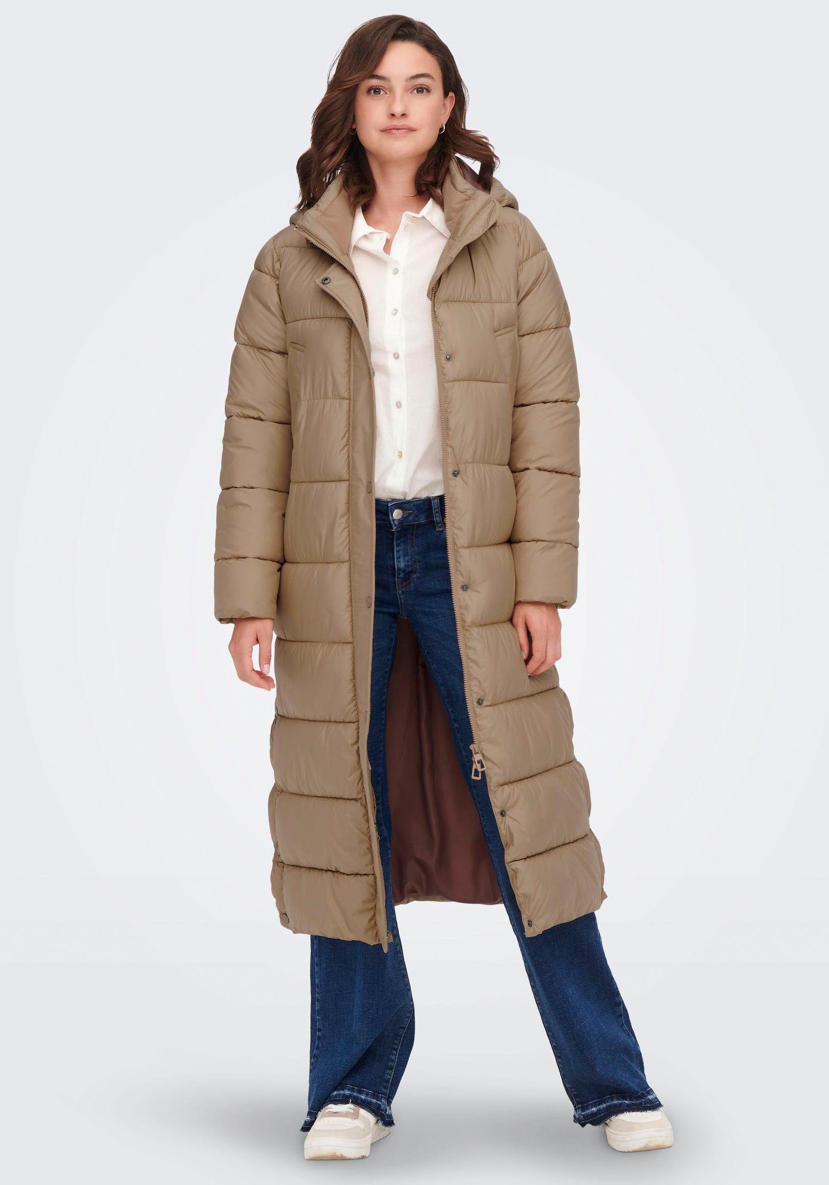 Only Steppmantel »ONLCAMMIE X- LONG QUILTED COAT OTW« mit Kapuze