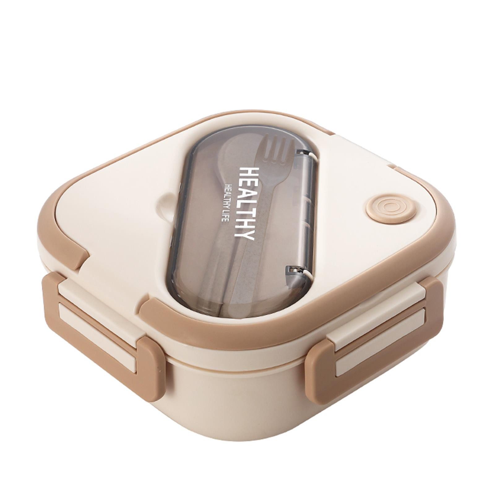 Fine Life Pro Lunchbox Bento-Box mit Gabel & Löffel,1300ml Essbox aus Lebensmittelsicherem PP, Mehrfachfächer, Leckdicht,Tragegriff, Ideal für Arbeit/Schulessen