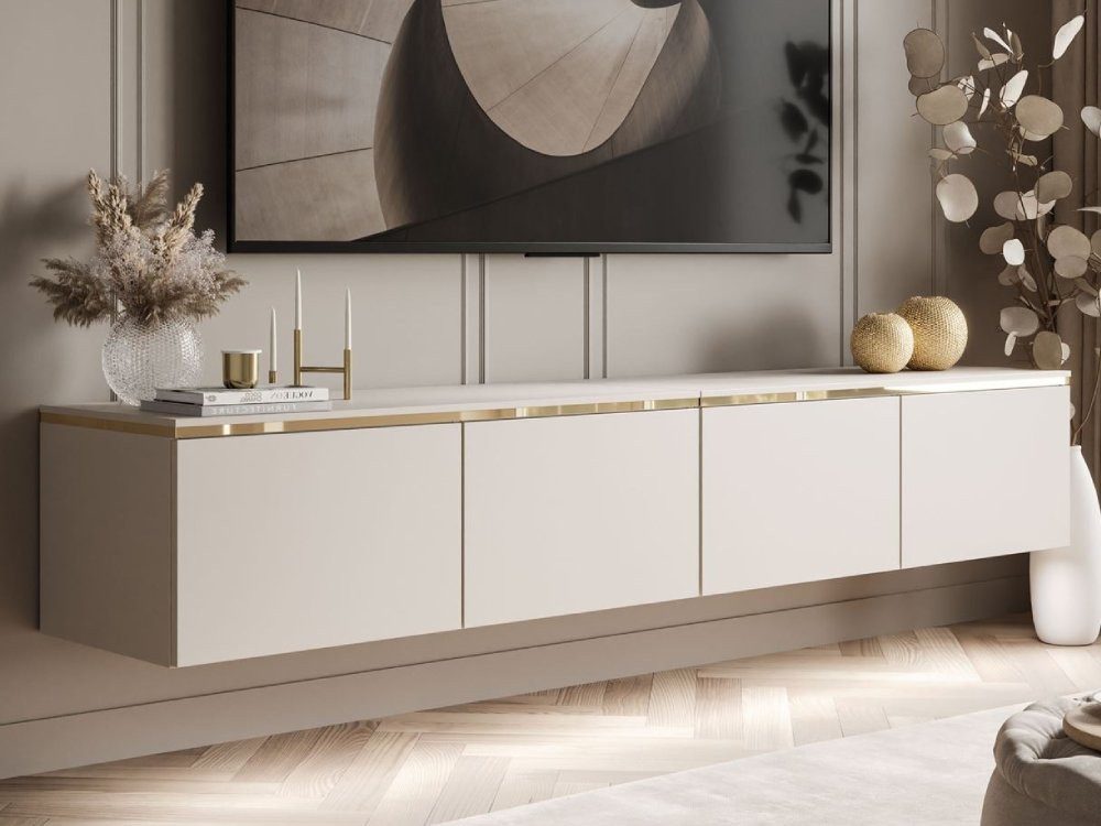 ALLHOUSE24 TV-Schrank NELLY Metallbeine LED Beleuchtung Sideboard mit versc günstig online kaufen