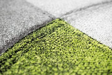 Teppich Teppich modern abstrakt in grün grau schwarz, TeppichHome24, rechteckig