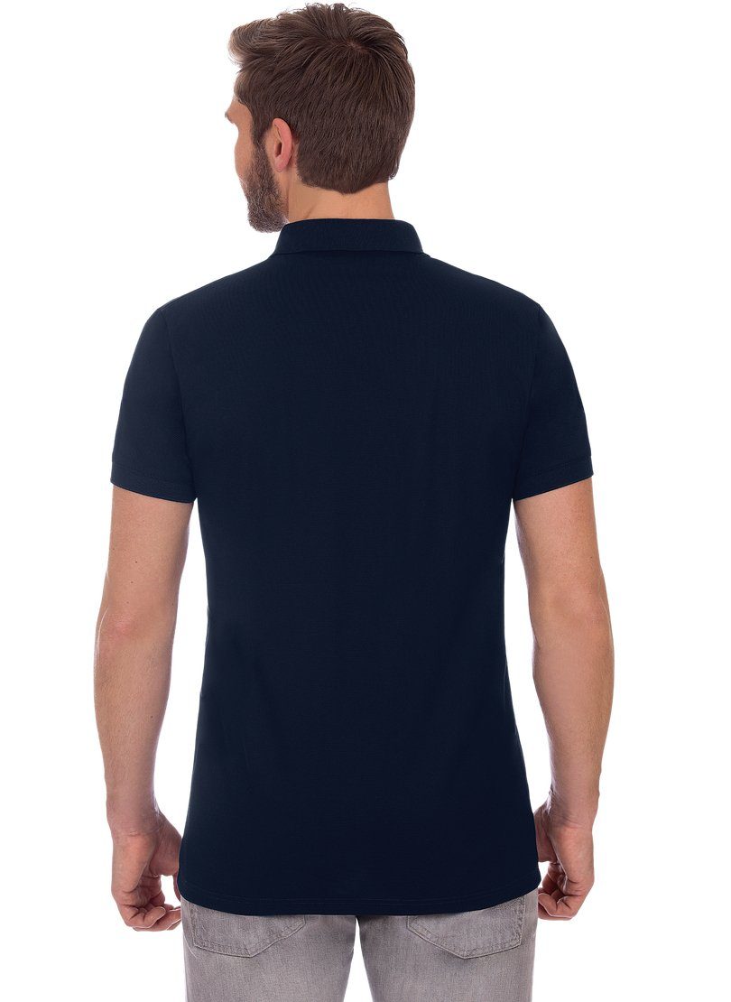 Fit navy TRIGEMA Slim DELUXE-Piqué Poloshirt Poloshirt Trigema aus