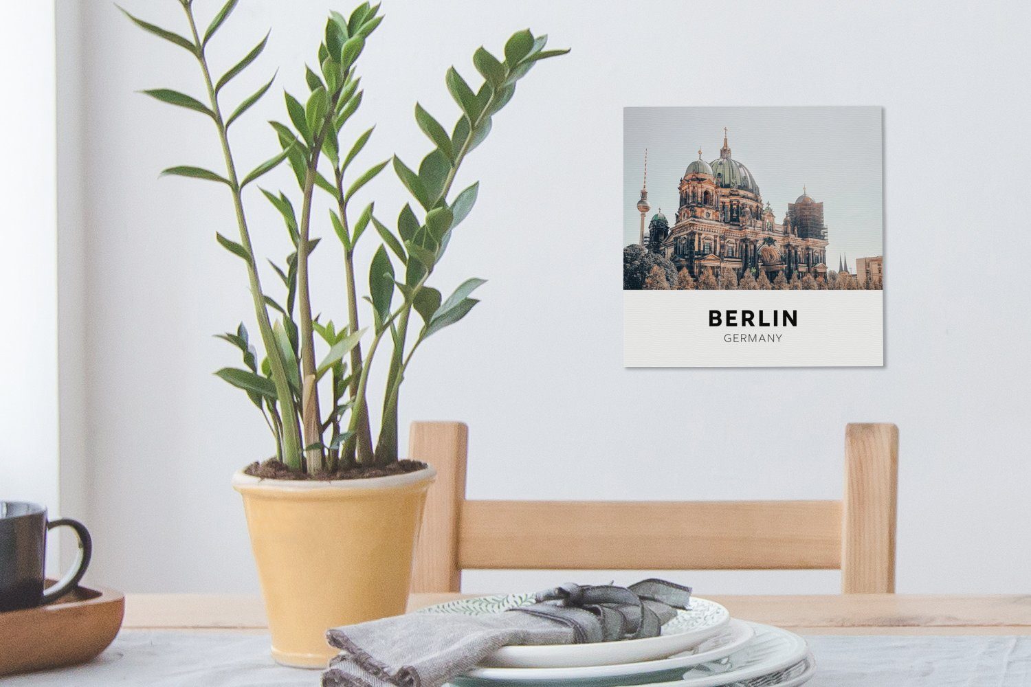 - Wohnzimmer Berlin Domtoren, Bilder - Leinwand (1 St), Deutschland für Schlafzimmer OneMillionCanvasses® Leinwandbild