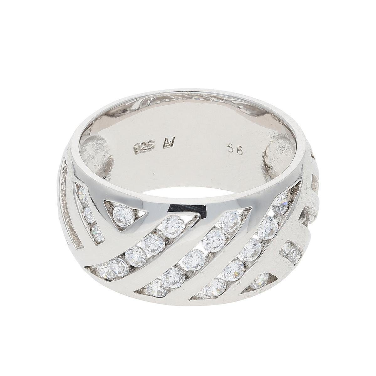 Fingerring JuwelmaLux Damenring 925/000 Silber mit Zirkonia JL30-07-4714