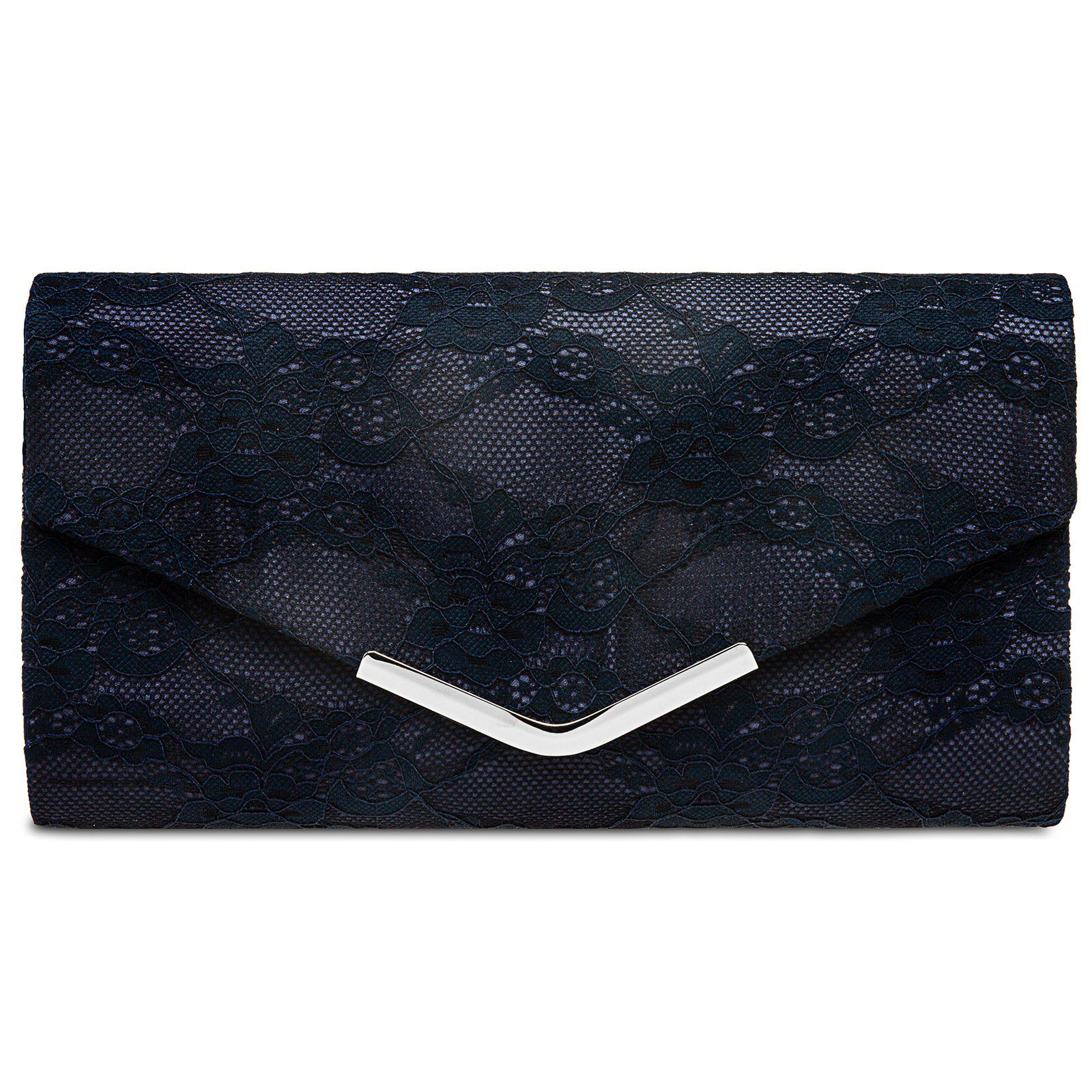 Caspar Clutch TA429 elegante Damen Clutch Abendtasche mit Spitze