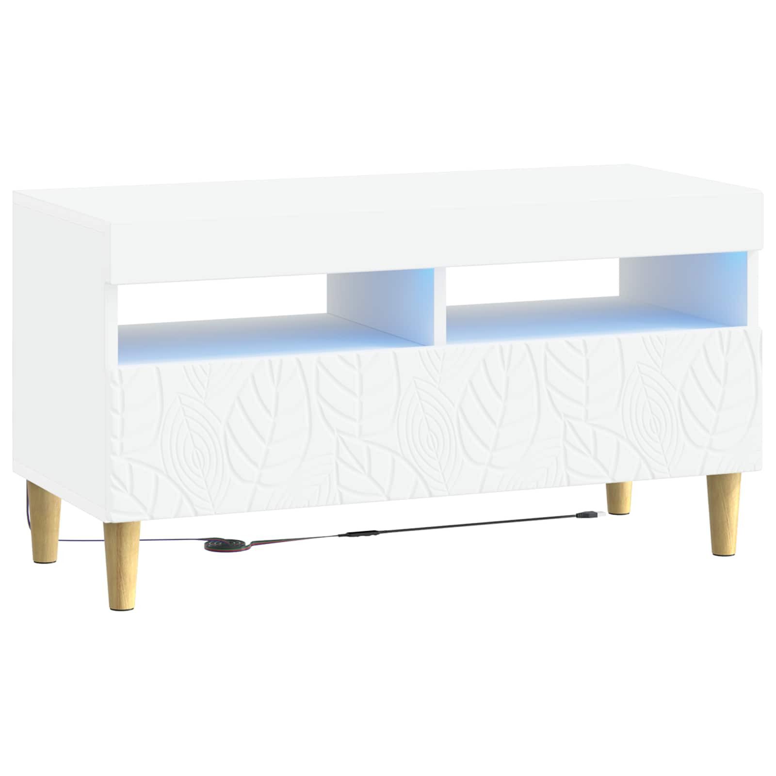 vidaXL TV-Schrank LED-TV-Schrank Weiß Holzwerkstoff