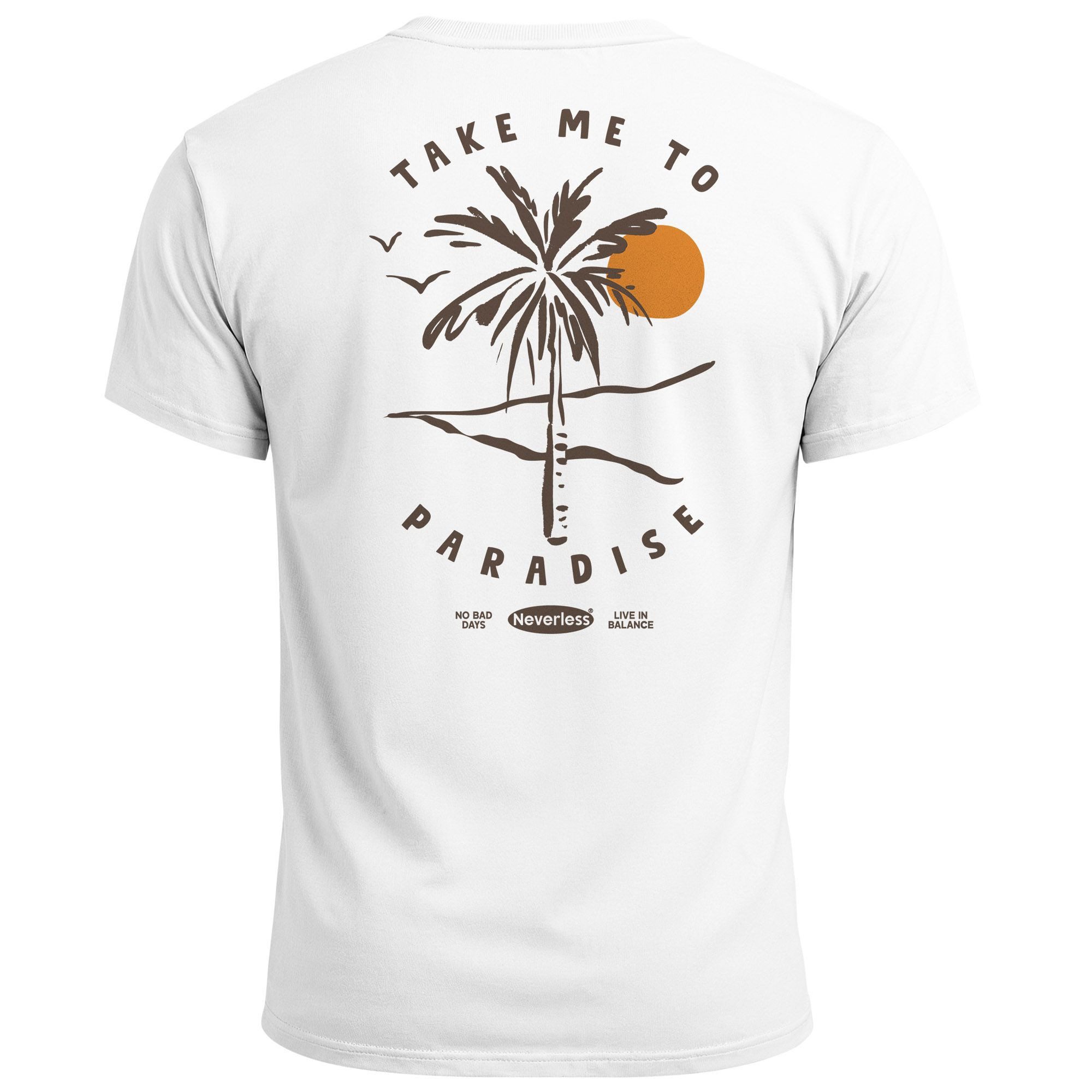 Neverless Print-Shirt Herren T-Shirt Backprint Palmen Aufdruck Sommer Grafi günstig online kaufen