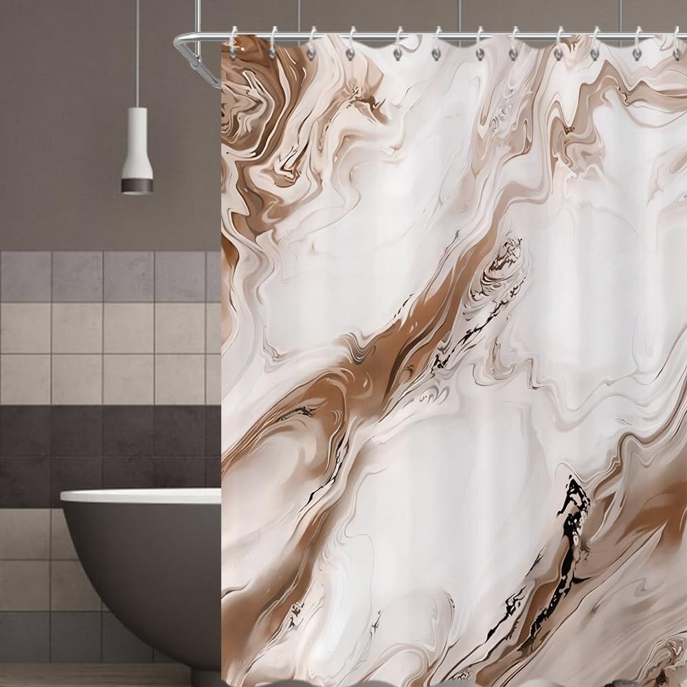 Agger Duschvorhang Modern – Abstrakt Marmor Aquarell Design, Wasserdicht & Waschbar Breite 180 cm (1-tlg), Badvorhang für Dusche & Badewanne