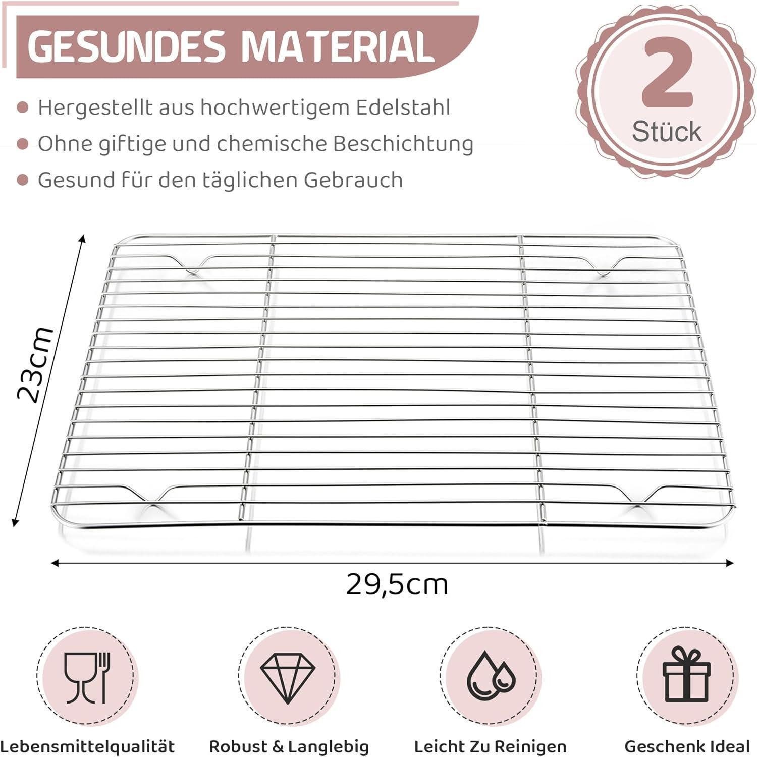 LuxusKollektion Abkühlgitter Abkühlgitter Set 2er Edelstahl 29,5x23cm Backgitter Kühlen Grillen