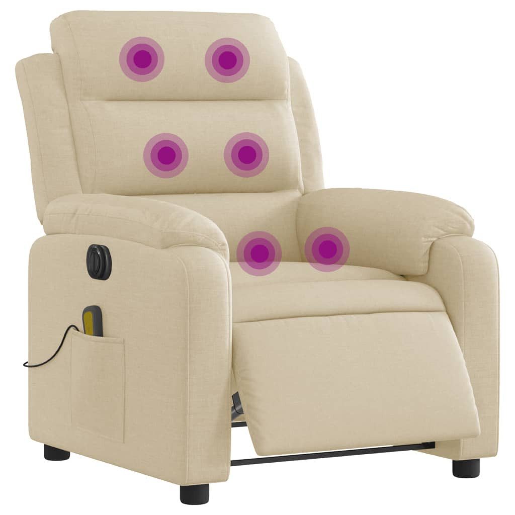 vidaXL Sessel Massagesessel Elektrisch Creme Stoff günstig online kaufen