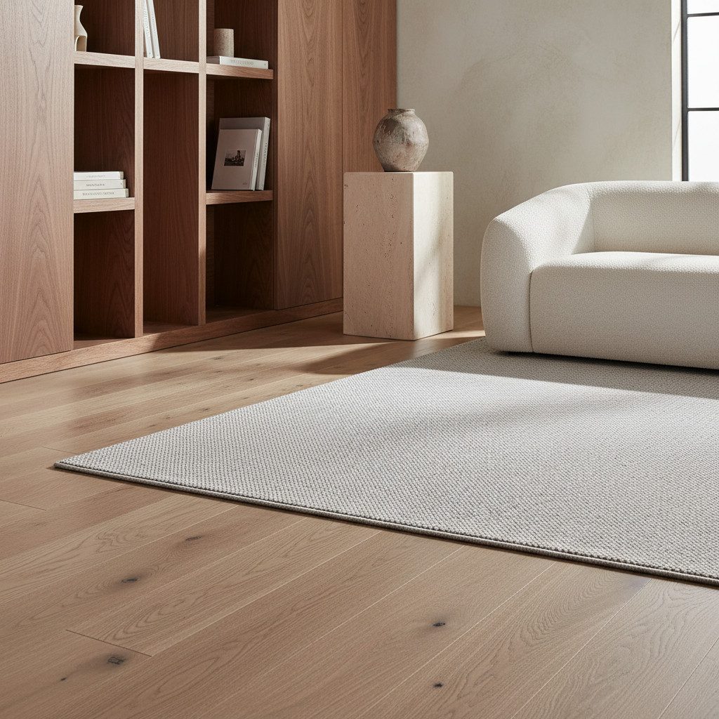 KADIMA DESIGN Teppich CIMA Wohnzimmer Schlafzimmer Waschbar Wohnzimmerteppich Esszimmer, Rechteckig, Höhe: 7 mm, Silber, 120x170 cm, Webteppich Strapazierfähig Robust Waschbar