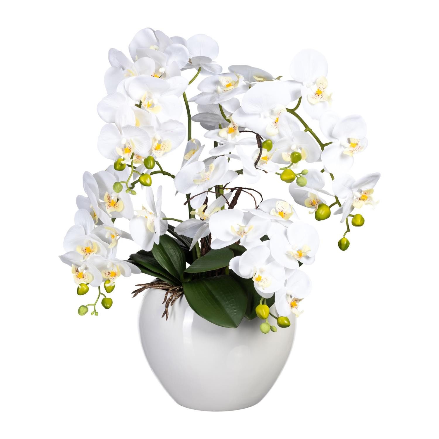 Kunstorchidee Weiß, Durchmesser 1 cm, Gasper, Höhe 56 cm, im Topf, Weiß, Motiv: Orchidee, Höhe: 56cm
