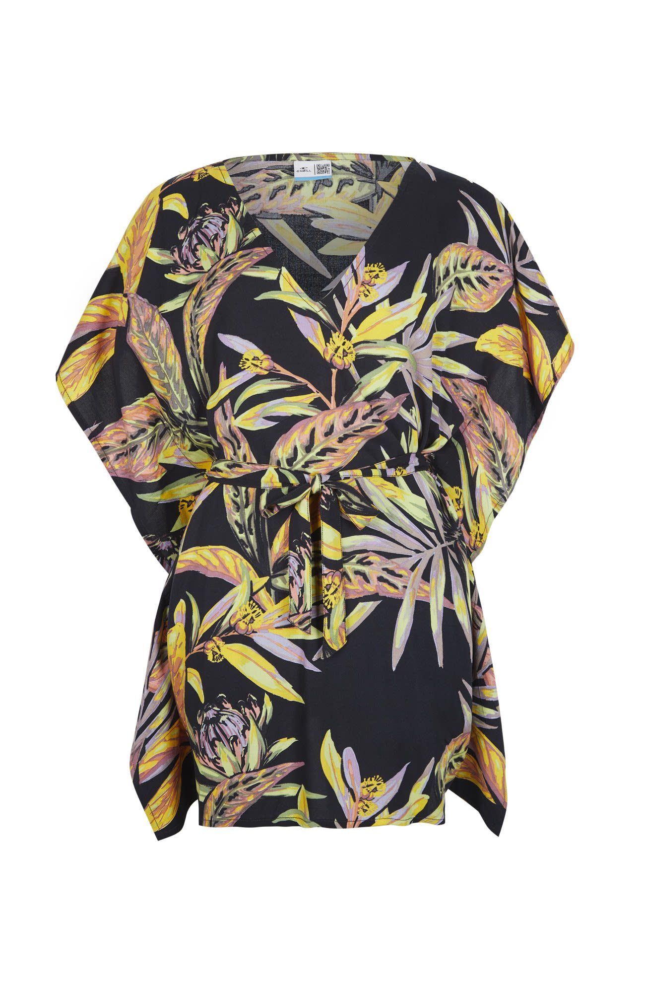 W Beach Tropical Kleid O'Neill Damen Sommerkleid Black Hana Flower Up Cover Oneill