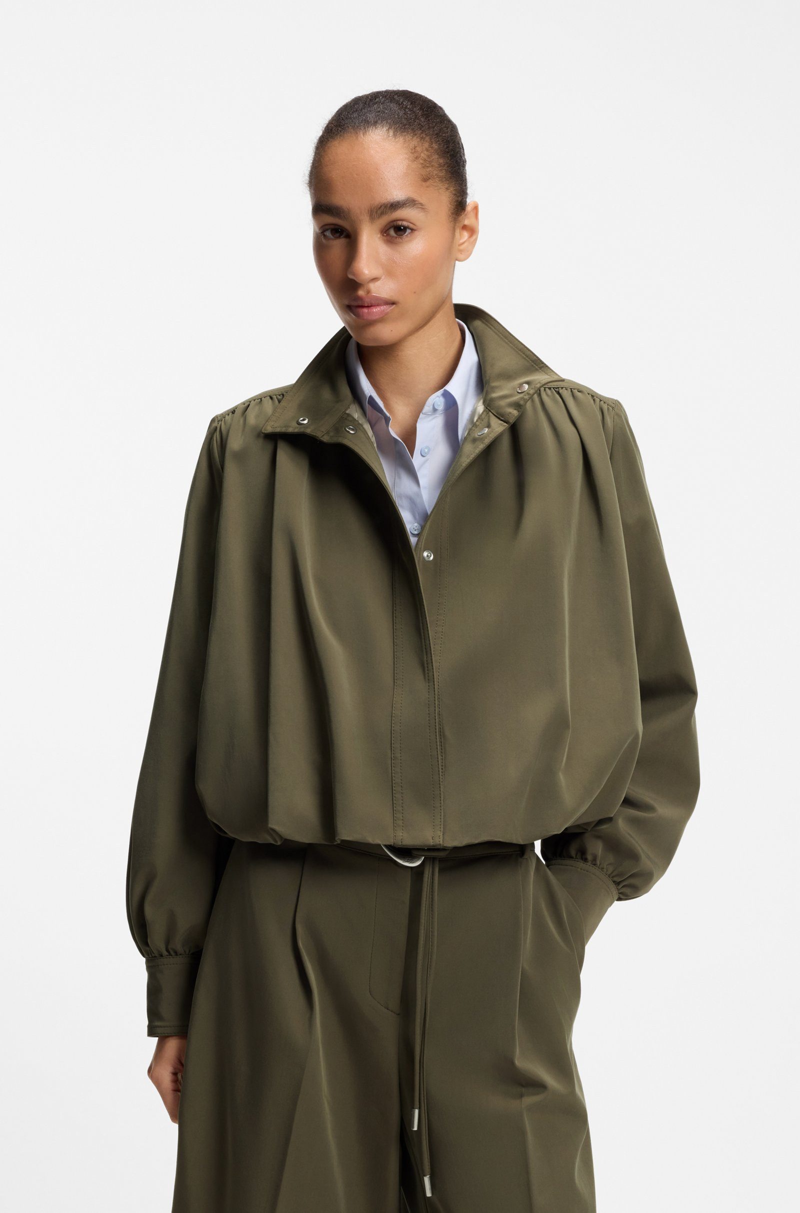 BOSS ORANGE Blouson Jolea mit Ballonsaum (1-St)