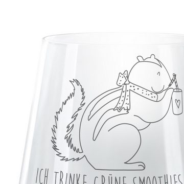 Mr. & Mrs. Panda Windlicht Eichhörnchen Smoothie - Transparent - Geschenk, Diät, lustige Sprüche (1 St), Handarbeit mit Liebe