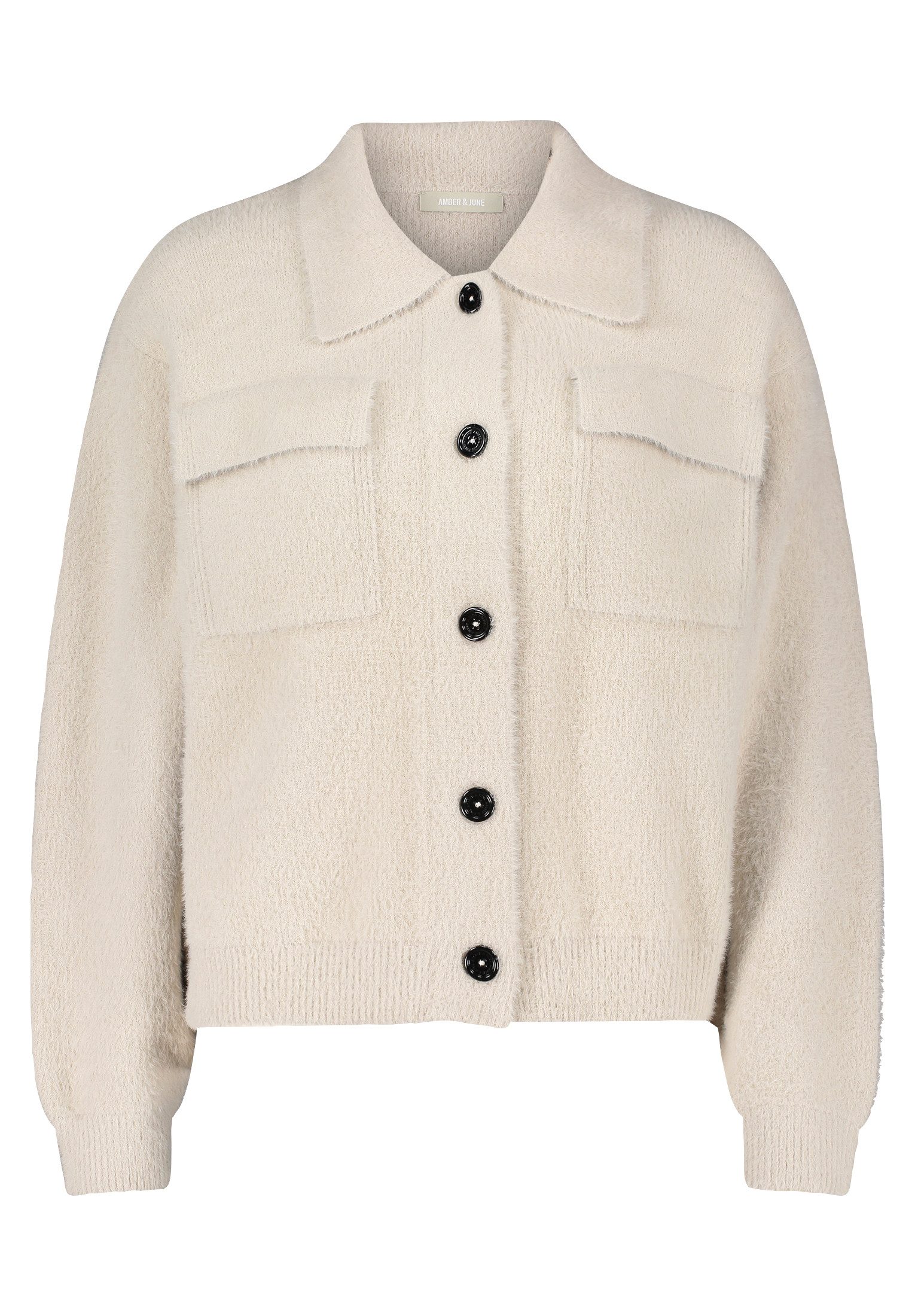 Amber & June Plüschjacke Strickjacke Kurz 1/1 günstig online kaufen