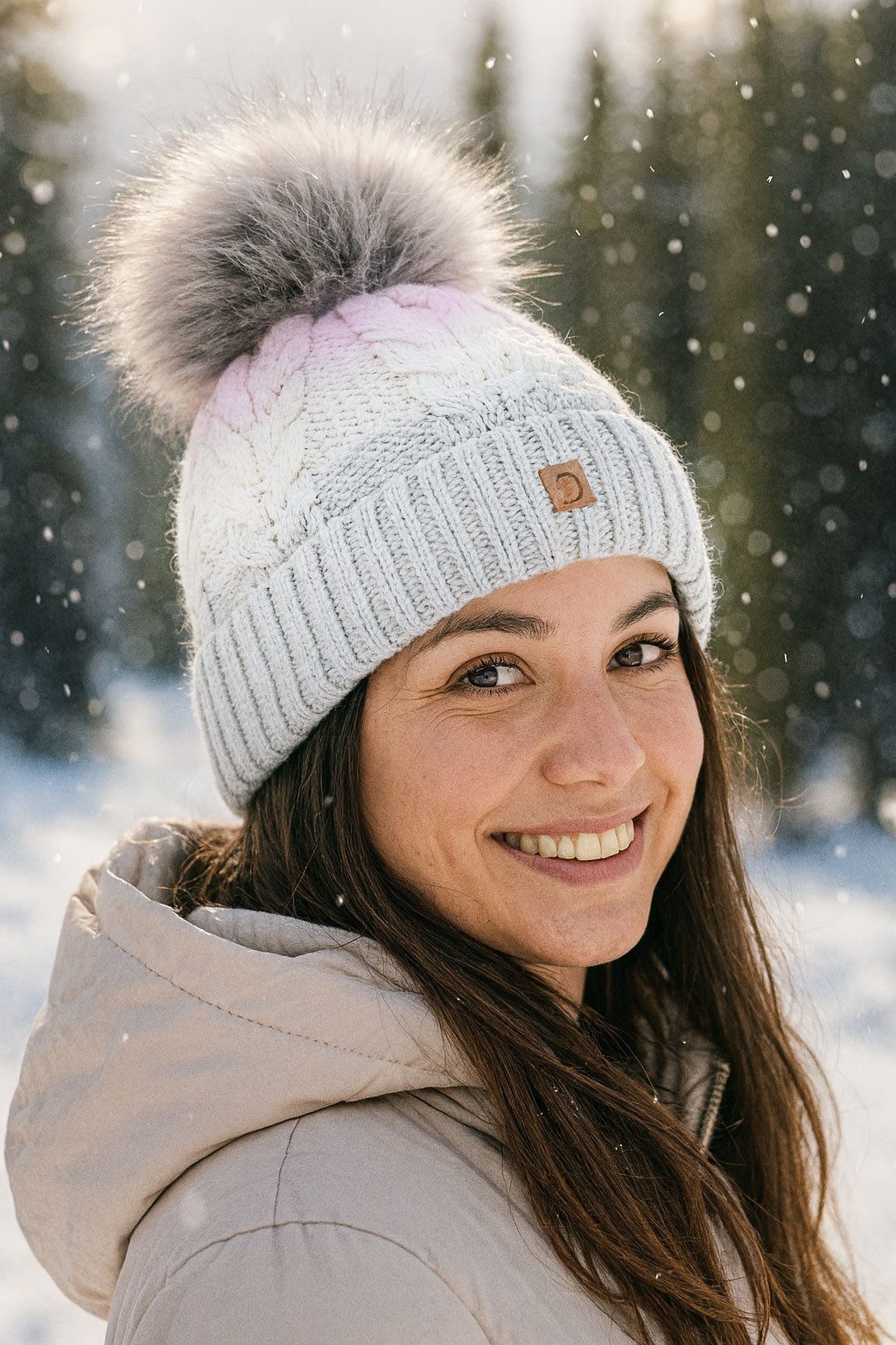 Faera Bommelmütze Wintermütze Damen Herren Mütze Beanie Haube gefüttert Bommelmütze