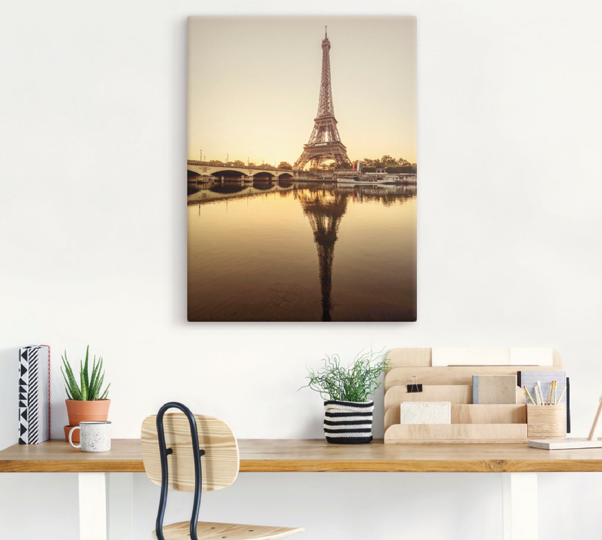 Leinwandbild, Wandbild Poster Artland als Alubild, Paris Wandaufkleber Eiffelturm in versch. oder V, (1 Gebäude St), Größen