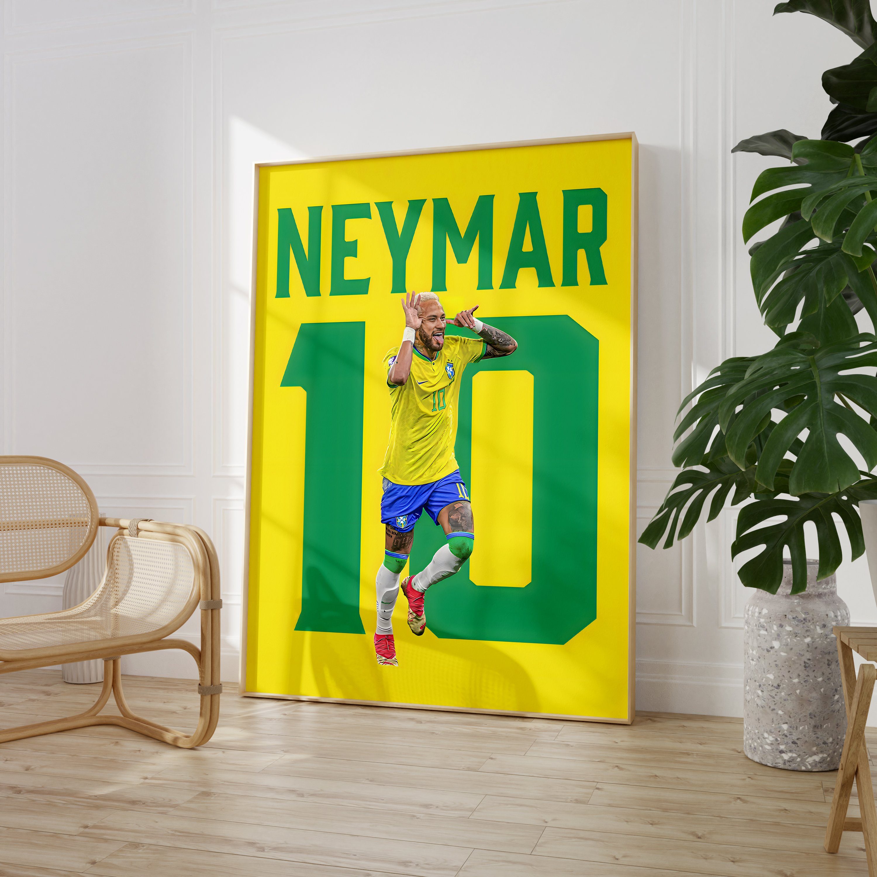 JUSTGOODMOOD Poster Premium ® Neymar Junior Brasilien · Fußball · ohne Rahmen