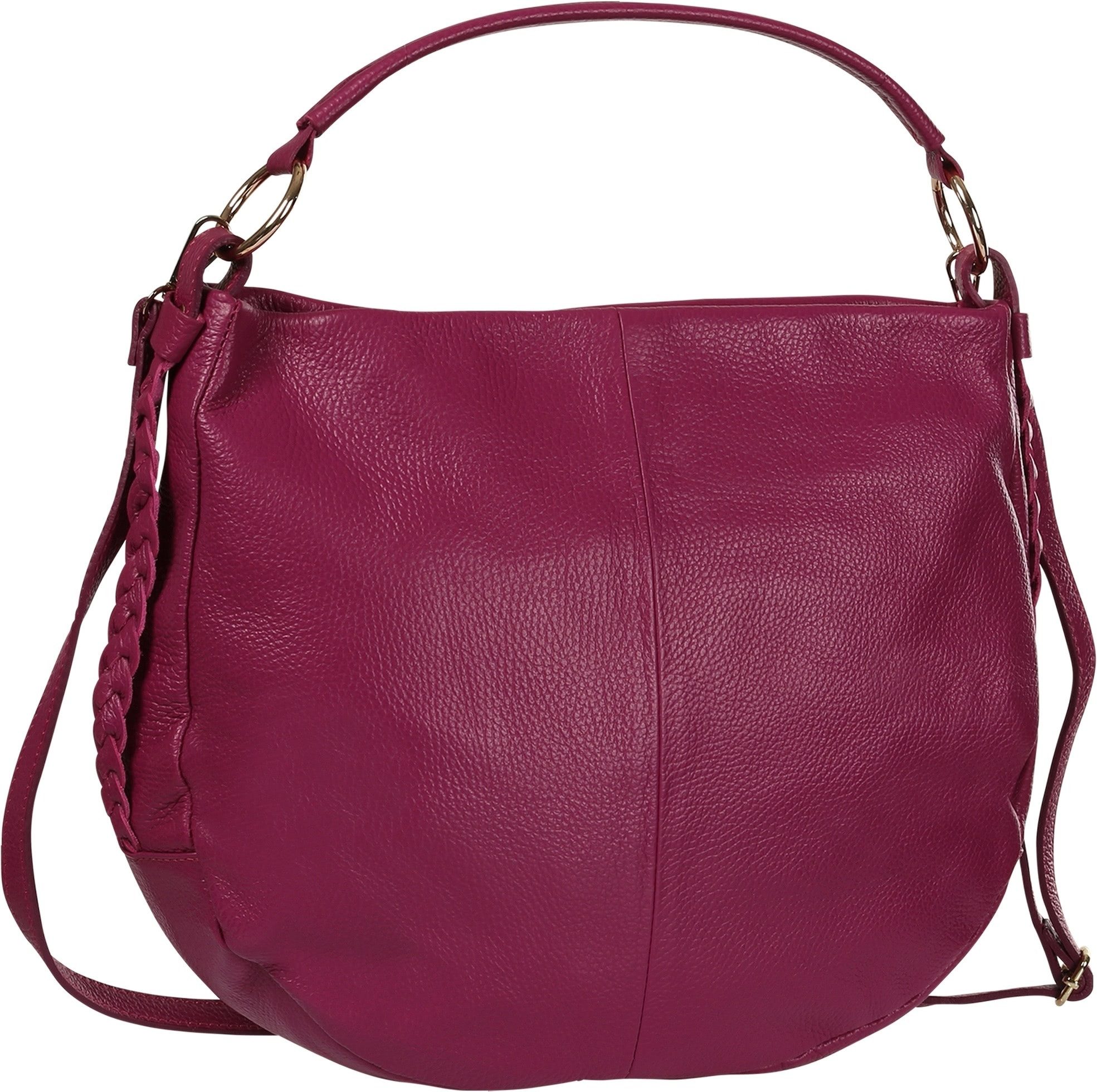 Toscanto Schultertasche Toscanto Tasche fuchsia, pink (Schultertasche), Damen Schultertasche Leder, fuchsia, pink ca. 40cm x ca. 28cm