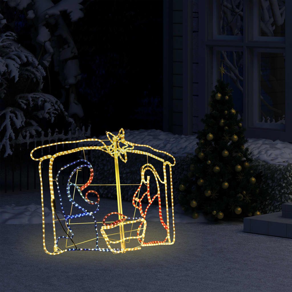 vidaXL Dekolicht 116 x 41 x 87 cm Weihnachtskrippe Weihnachtsdekoration 240 LEDs 116x41