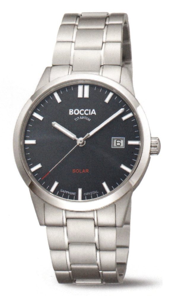 Boccia Quarzuhr Boccia Titan Herrenuhr Solar 3673-02