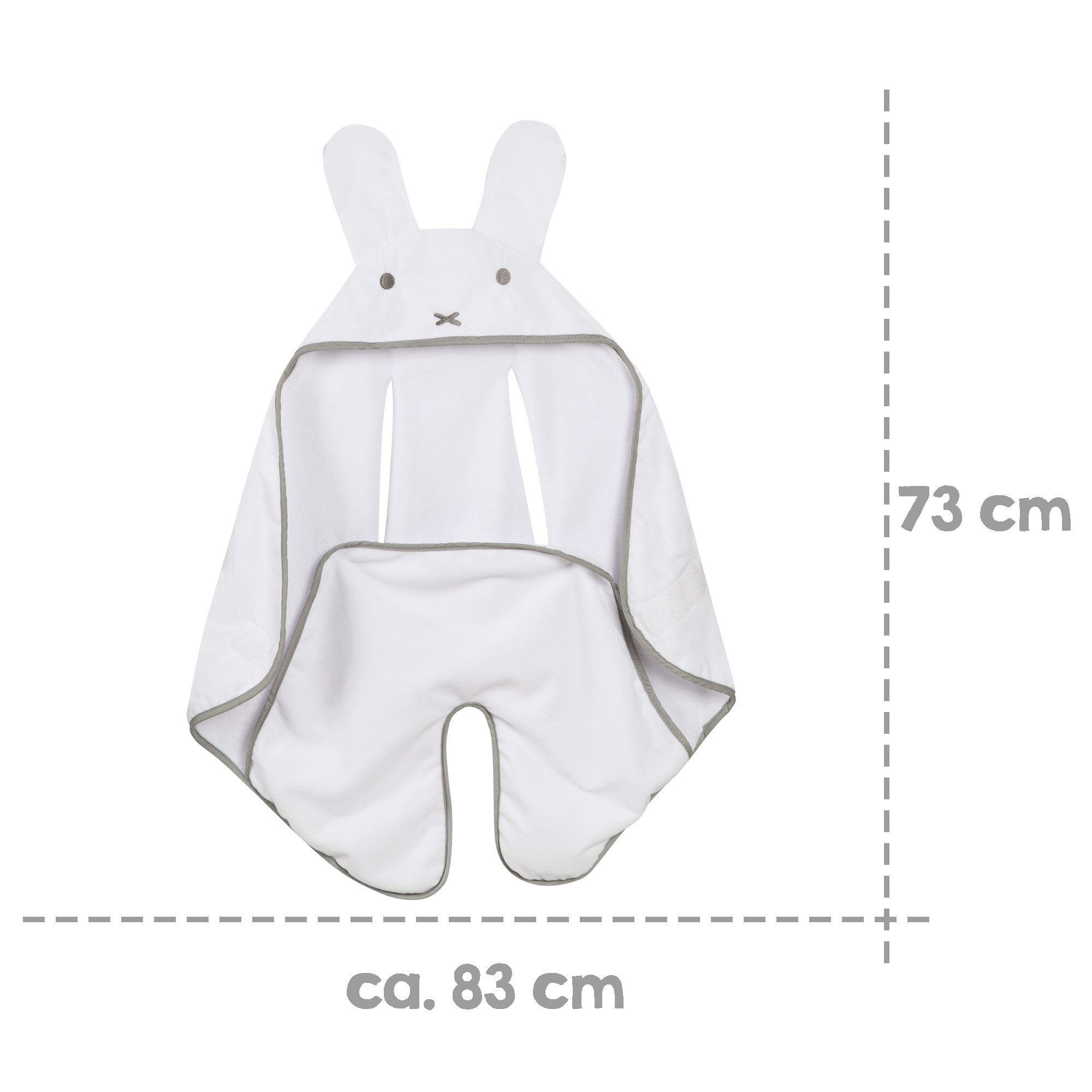 Babydecke Einschlagdecke miffy®, roba®, Einschlagdecke mit Schlitzen für Autositze & Kinderwagen