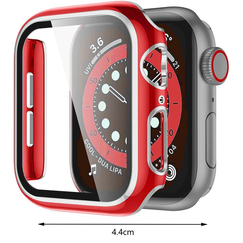 kompatibel Displayschutz Rot mit Uhrenetui Watch Hülle Apple Series 7/6/SE/54321 GelldG mit