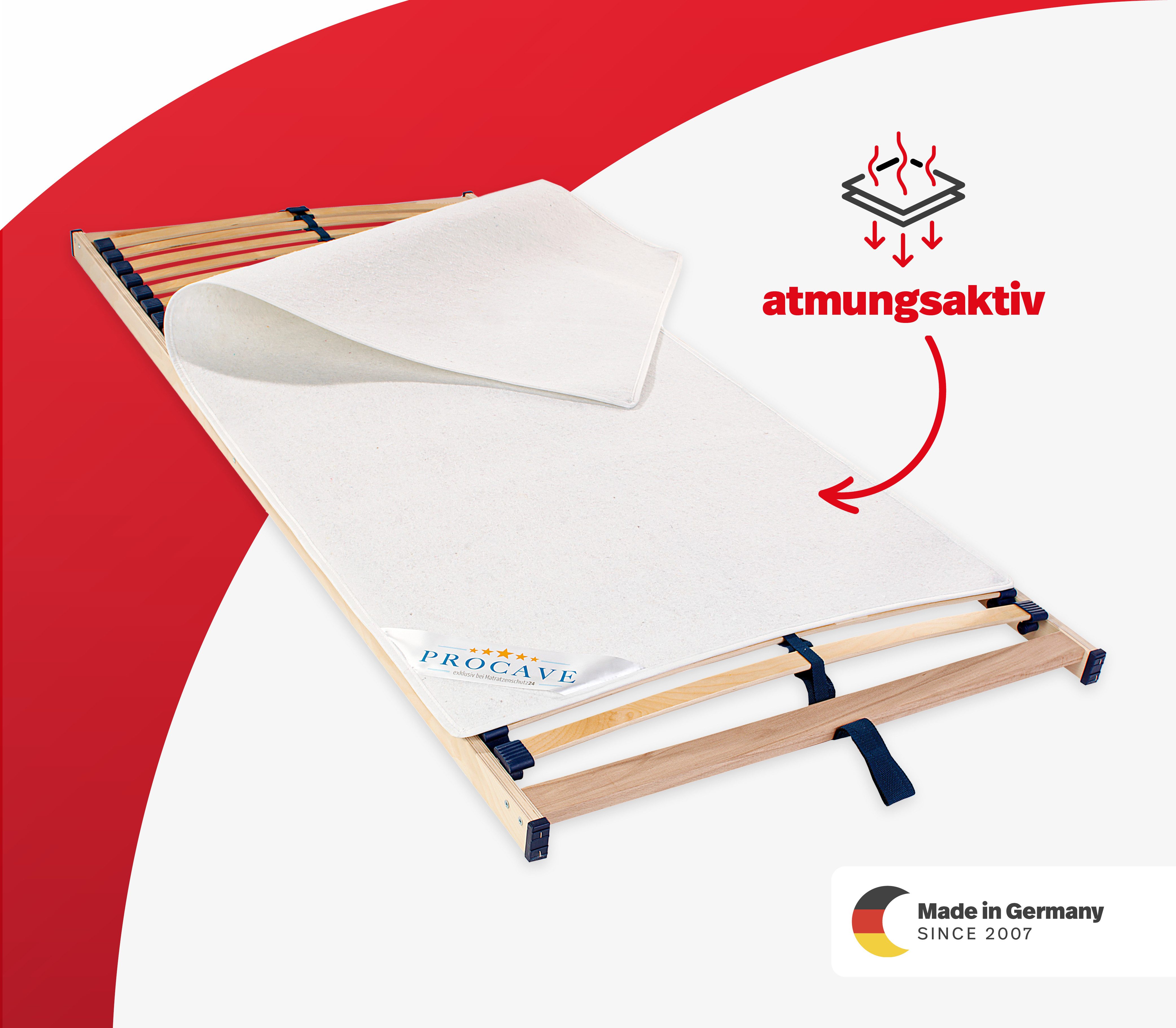 Matratzenschoner Filzschoner Lattenrost Matratzenschutz Made in Germany div. Größen PROCAVE, Matratzenunterlage atmungsaktiv, 90x190 cm