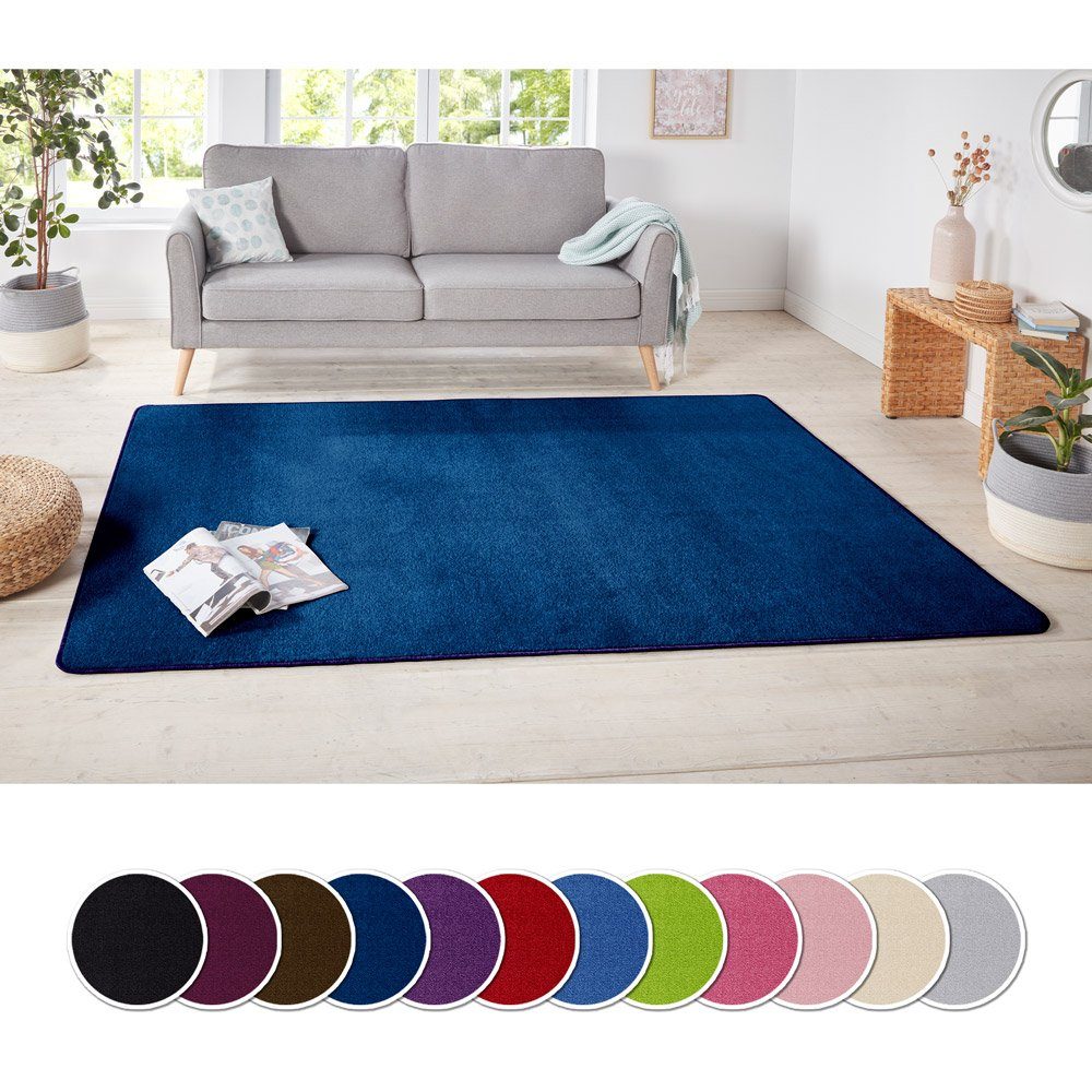 HANSE Home Teppich Kurzflor Teppich Nasty dunkelblau, rechteckig, Höhe: 8.5 mm