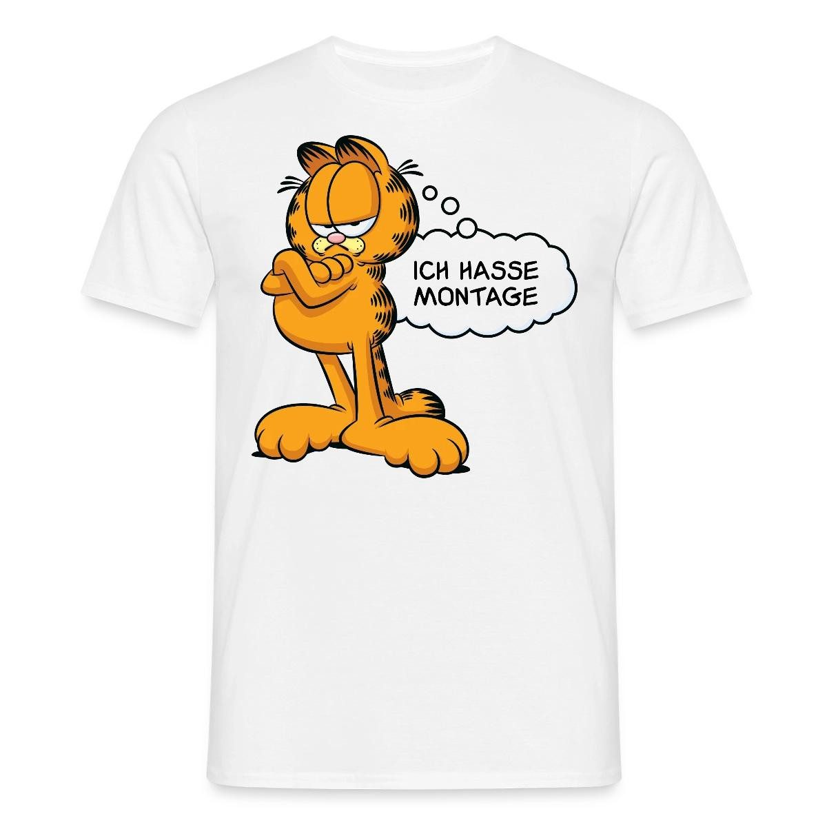 T-Shirt Garfield Ich Hasse Montage Lustiger Spruch Männer T-Shirt