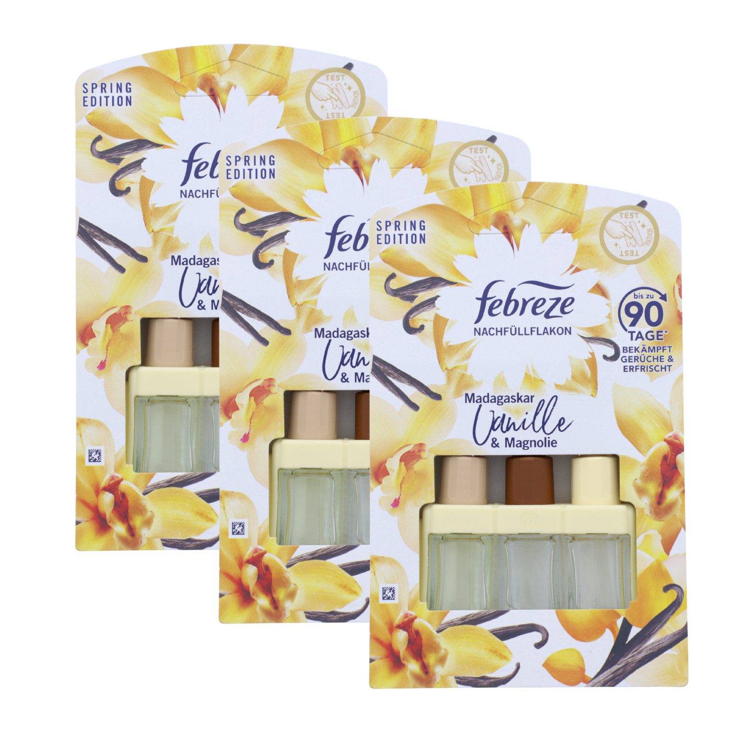 Febreze Raumduft-Nachfüllflasche 3x Febreze Madagaskar Vanille&Magnolie Duftstecker Nachfüller je 20ml