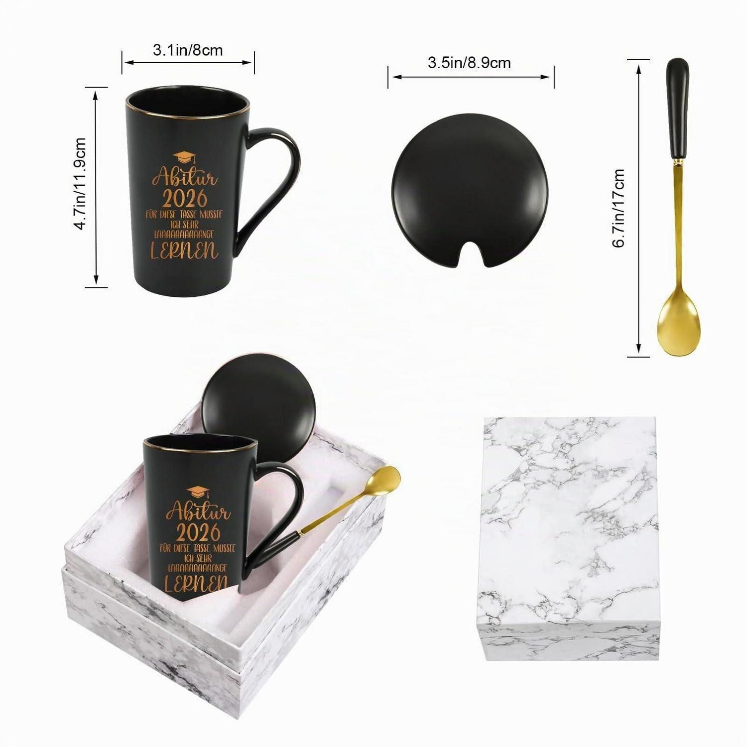 LuxusKollektion Tasse Abitur Tasse 2026 Schwarz 400ml, Keramik