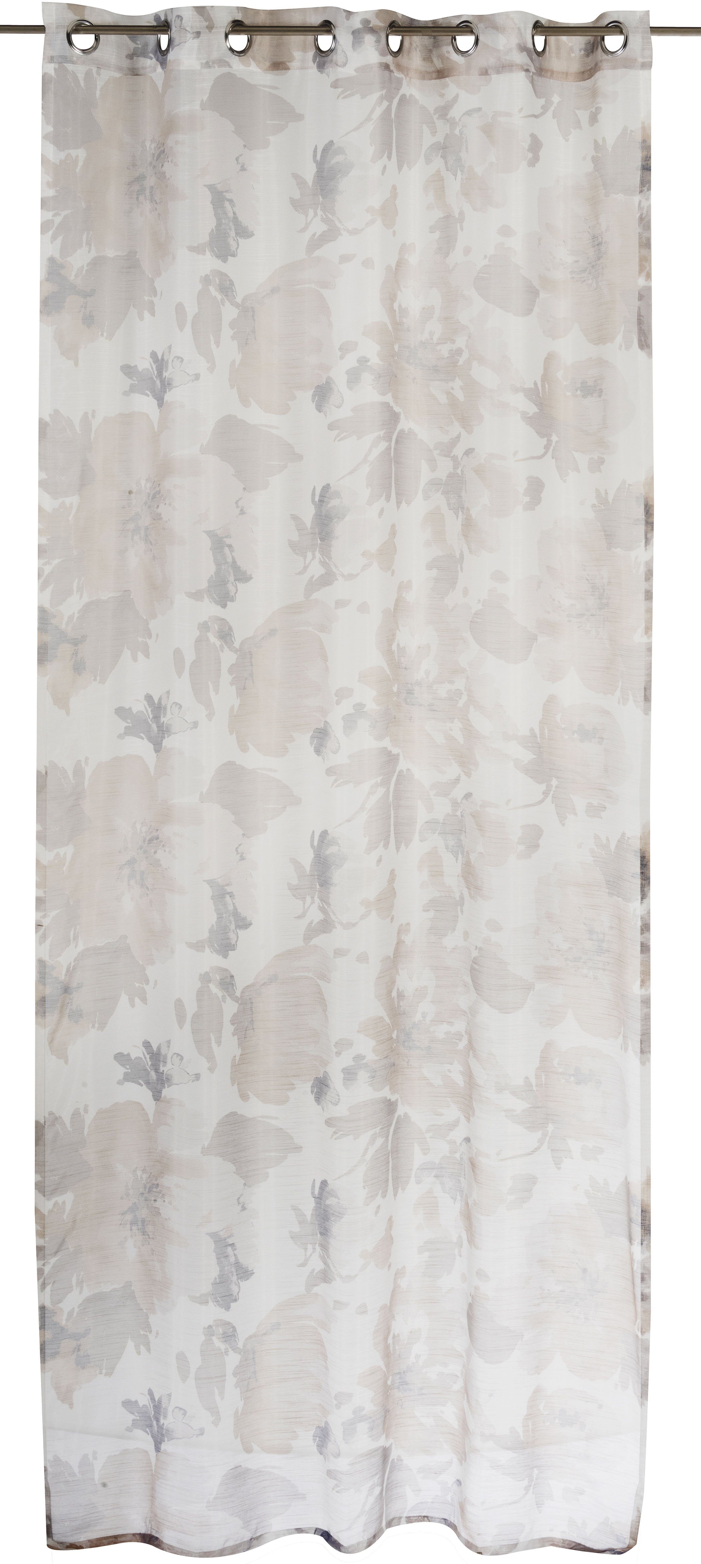 Gardine Botanica 09 beige, St), (1 Organza ELBERSDRUCKE, transparent, Ösen