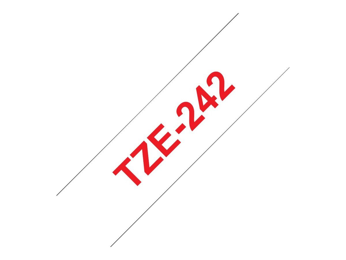 Thumbnail - Brother Beschriftungsband Tape TZE242 / weiß/rot / 8m/ 18mm/PT1000