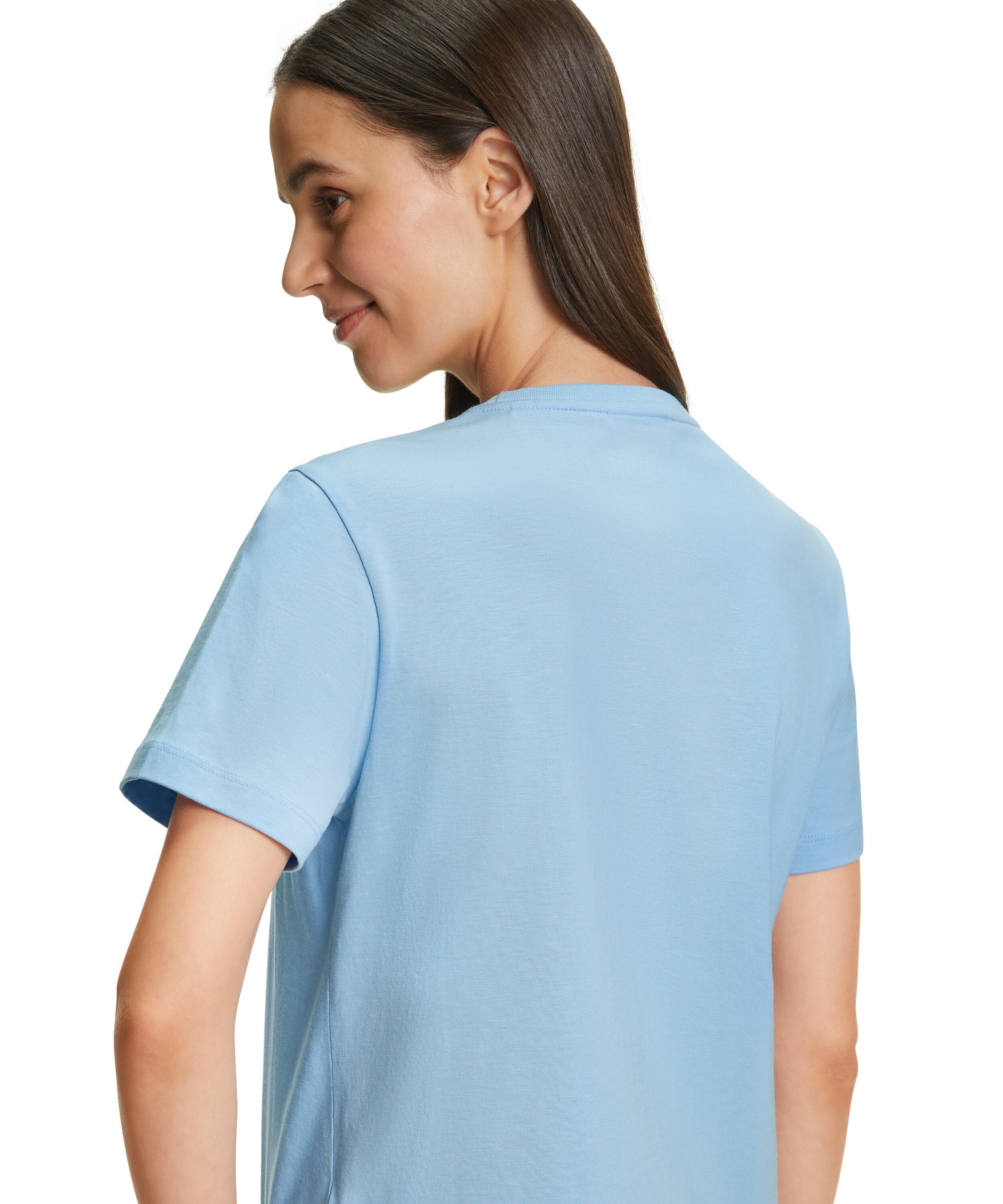 FALKE T-Shirt (1-tlg) (6807) blue hochwertiger sky aus Pima-Baumwolle