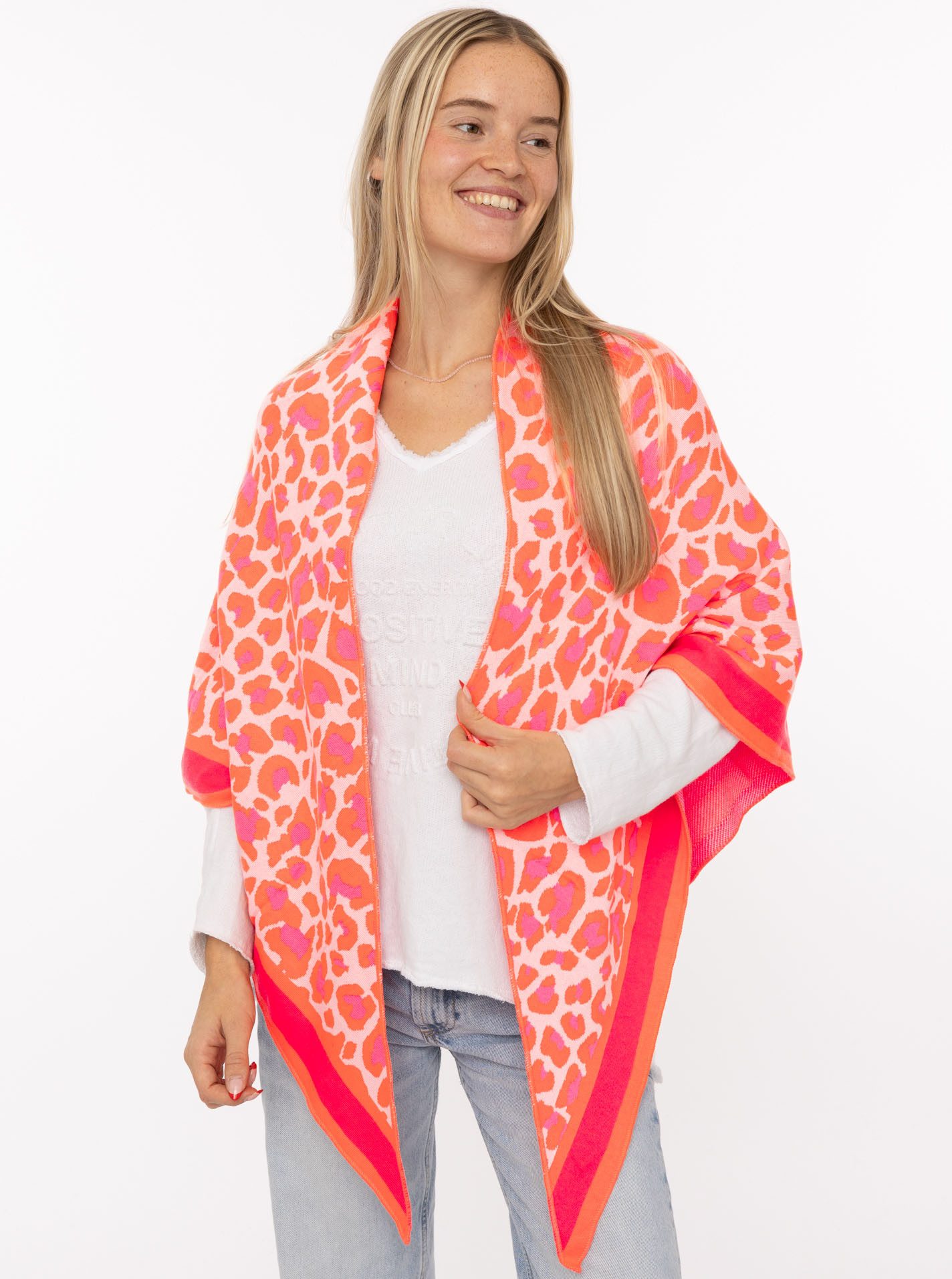 Zwillingsherz Dreieckstuch "Leo-Rand", Leopardmuster, Strick, wärmend günstig online kaufen