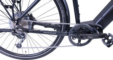 HAWK Bikes E-Bike eTrekking Integrated Gent STEPS, 9 Gang Shimano Alivio 9-Gang Schaltwerk, Kettenschaltung, Mittelmotor, 504 Wh Akku, Pedelec, Elektrofahrrad für Damen u. Herren, Trekkingrad