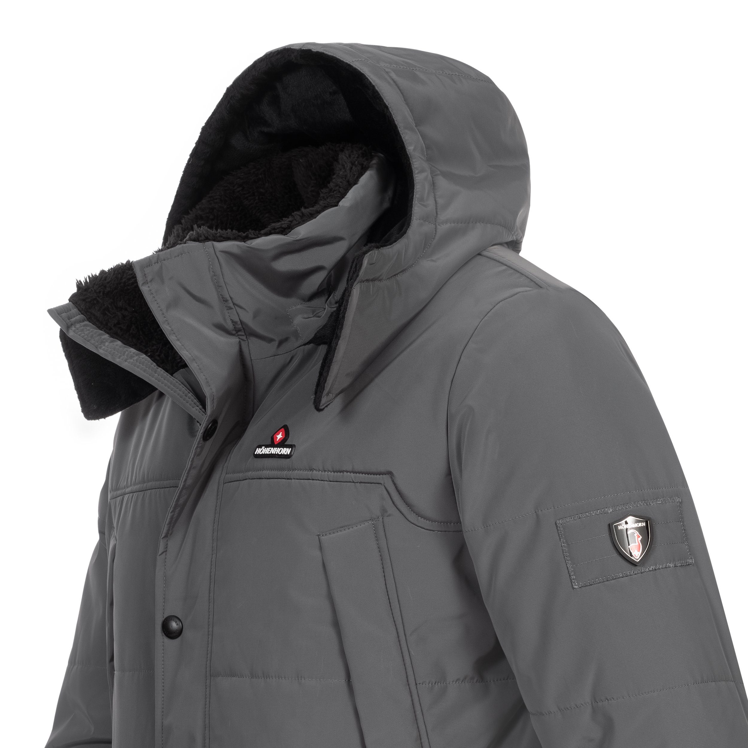 Höhenhorn Winterjacke Mangard Herren Winter Jacke für Männer Gefüttert Winterjacke Parker abnehmbare Gefütterte Kapuze, weicher Teddyfleece Kragen – Bild 4 von 5