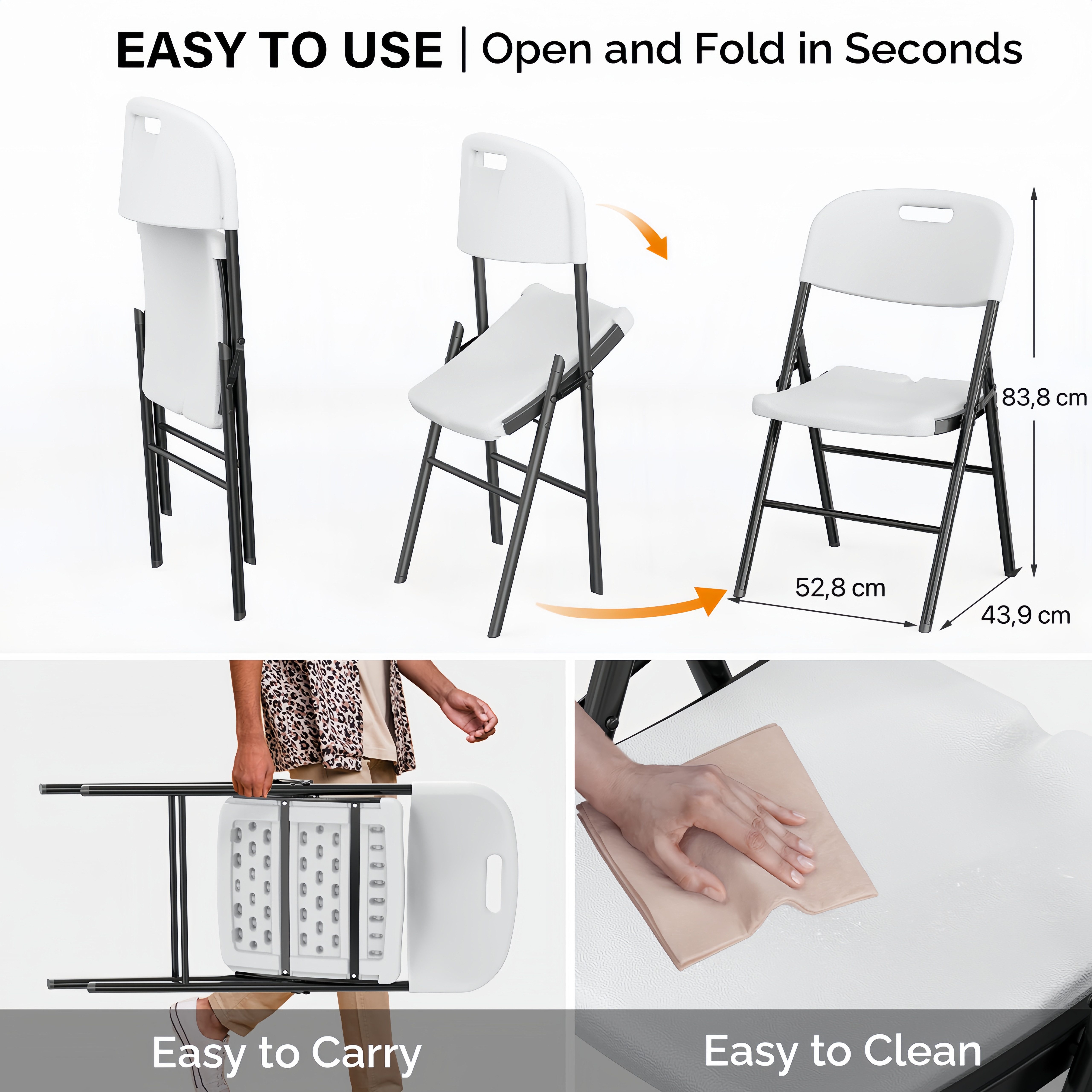 VINGLI Klappstuhl Klappstühle 2er/4er/6er/8er/10/12er Set, Gartenstuhl günstig online kaufen