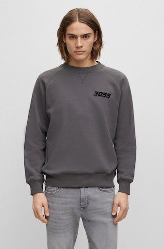 mit ORANGE Sweater Wereflective BOSS von BOSS Markenlabel, ORANGE Menswear Sweatshirt