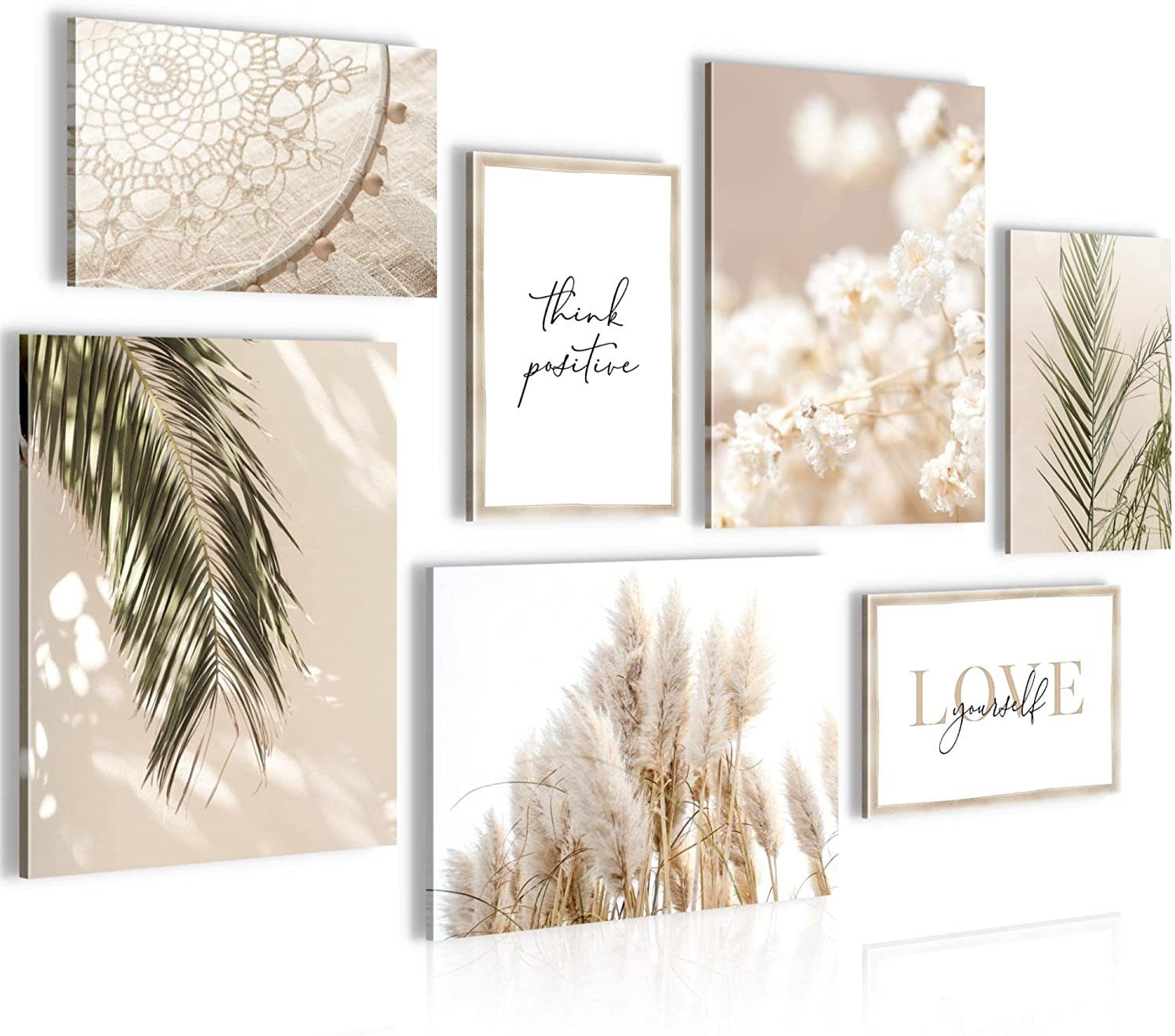 Novart Wandbild Wandbilder Wohnzimmer Boho Natur AUFHÄNGFERTIG 100x70 cm, P günstig online kaufen