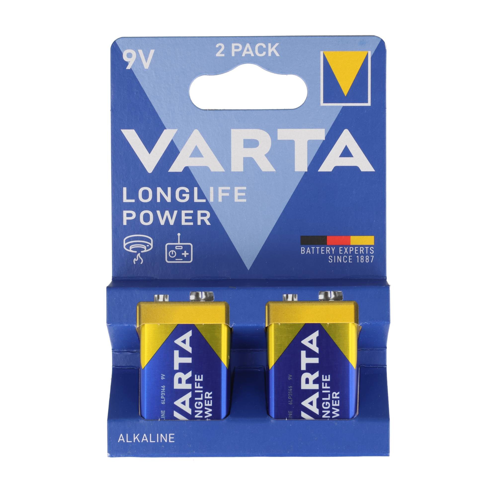 VARTA Varta Batterie Alkaline, E-Block, 6LR61, 9V Longlife Power, Retail Bl Batterie, (9,0 V)