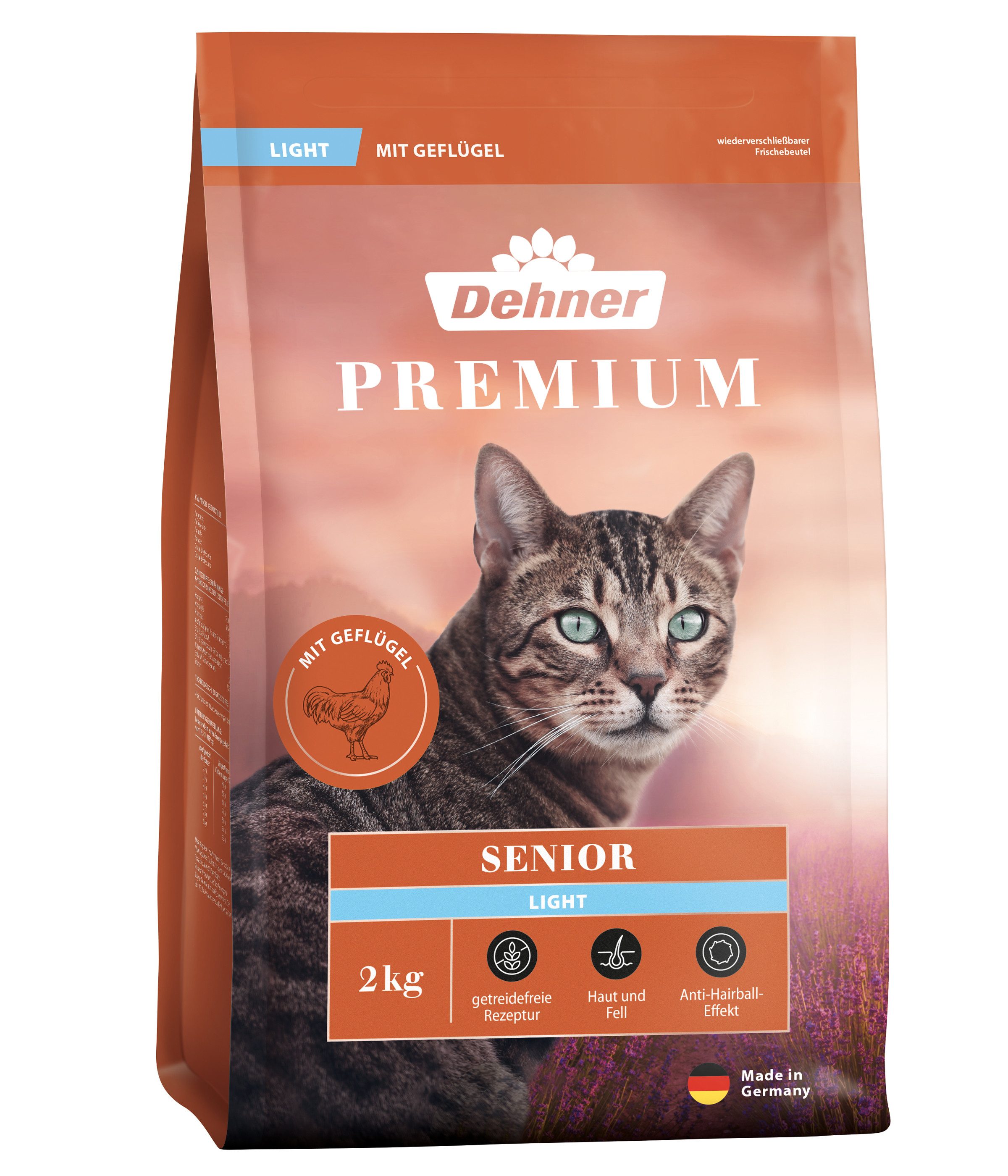 Dehner Trockenfutter, Light Senior, getreidefrei, Geflügel Geflügel, Trockenfutter für: Katze